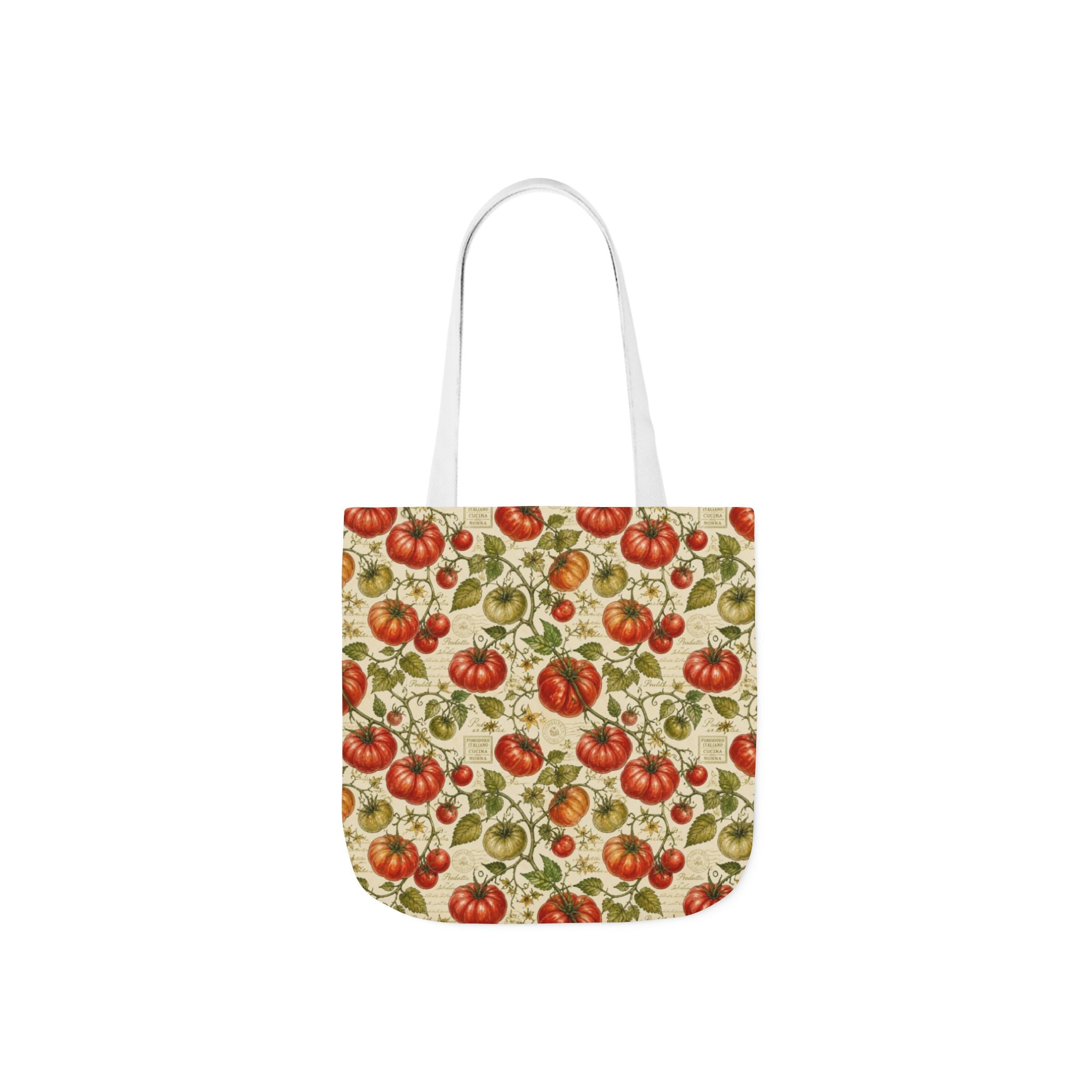 Heritage Tomatoes Canvas Tote Bag Mediterranean Kitchen Watercolor Design Italian Cottagecore Gift