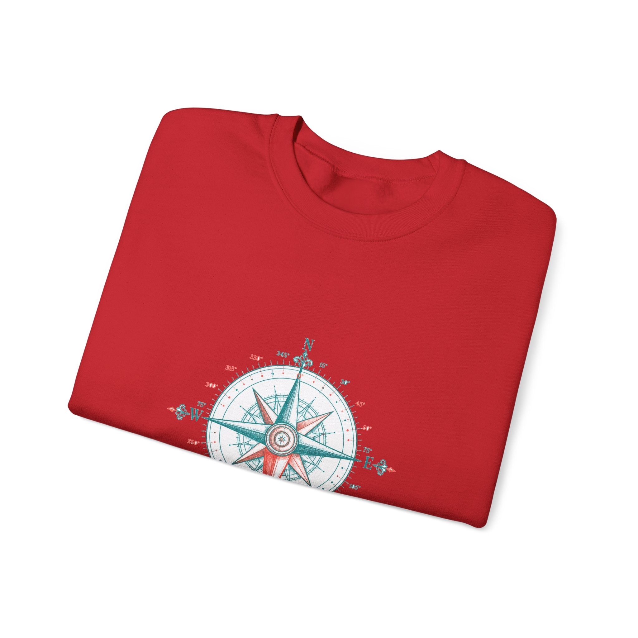 Matching Couple Sweatshirt - Compass North & South Matching Couple Premium Fleece Sweatshirt Hand-Drawn Art His Hers Anniversary Gift - Design B