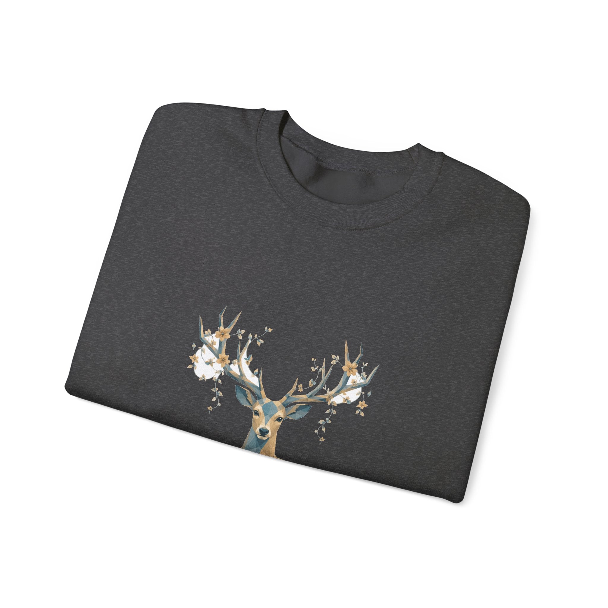 Matching Couple Sweatshirt - Bear & Deer Matching Couple Premium Fleece Sweatshirt Geometric Art His Hers Love Gift - Design B