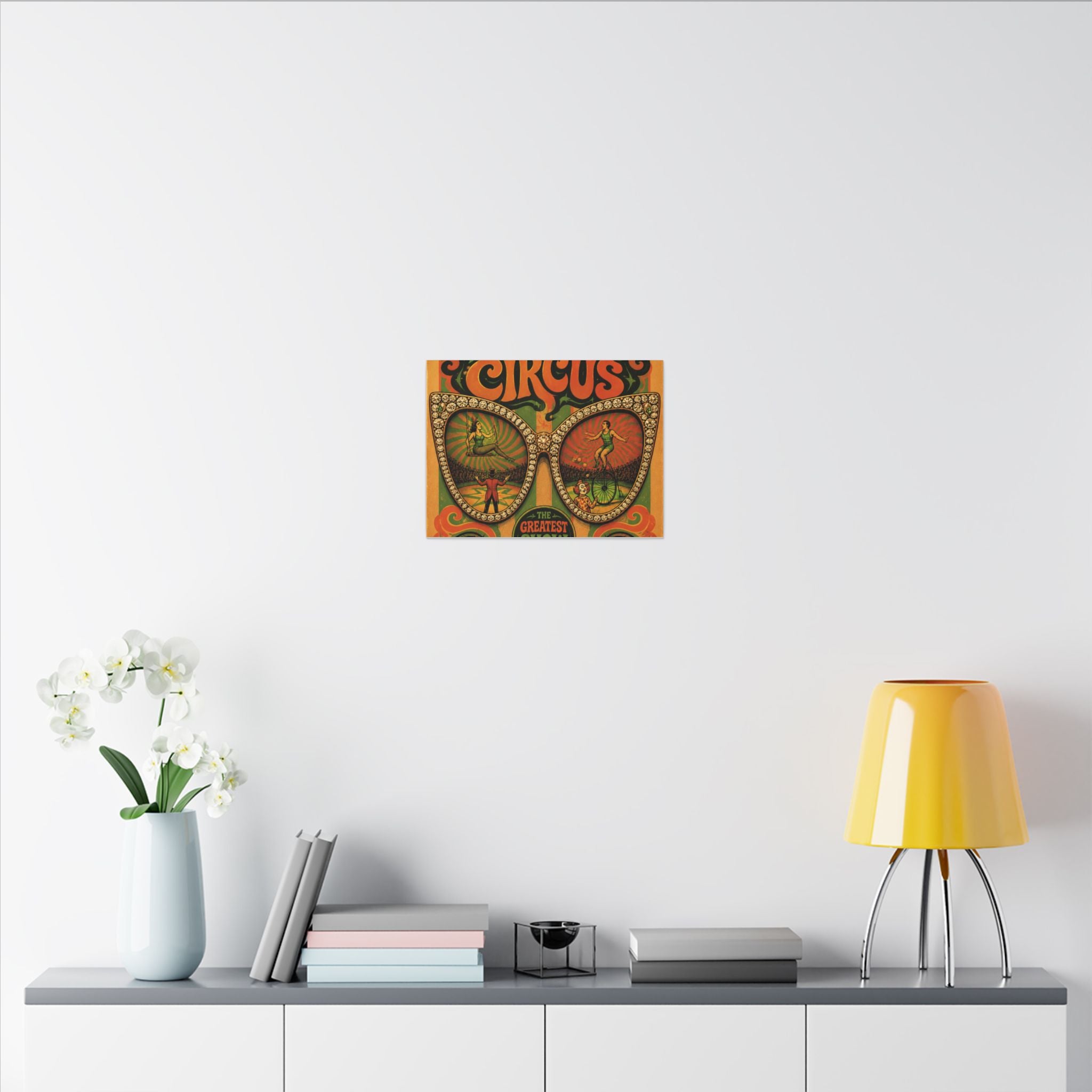 Sunglasses Circus Ring Wall Art Canvas 24×36 Psychedelic Dining Room Decor Maximalist Print