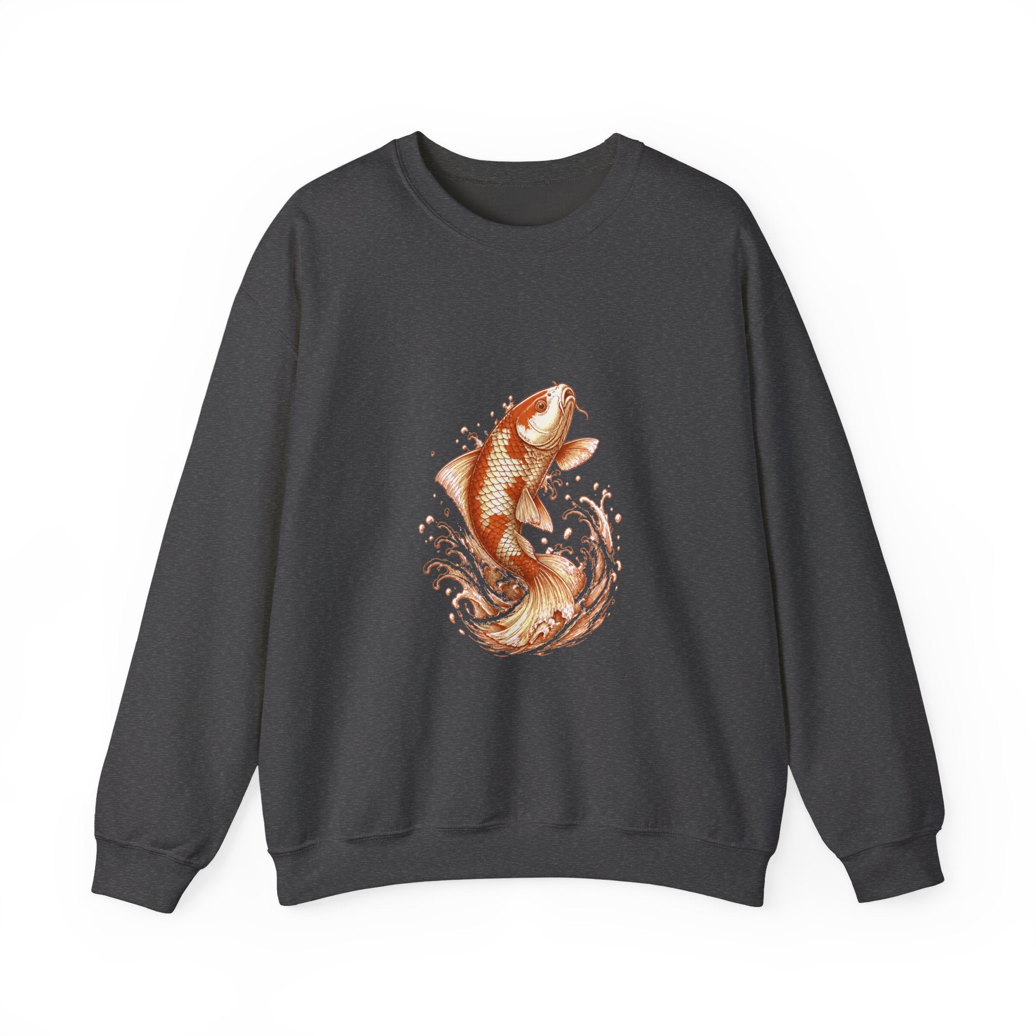 Matching Couple Sweatshirt - Koi Fish Yin Yang Matching Couple Comfort Colors Crew Hand-Drawn Art His Hers Anniversary Gift - Design A