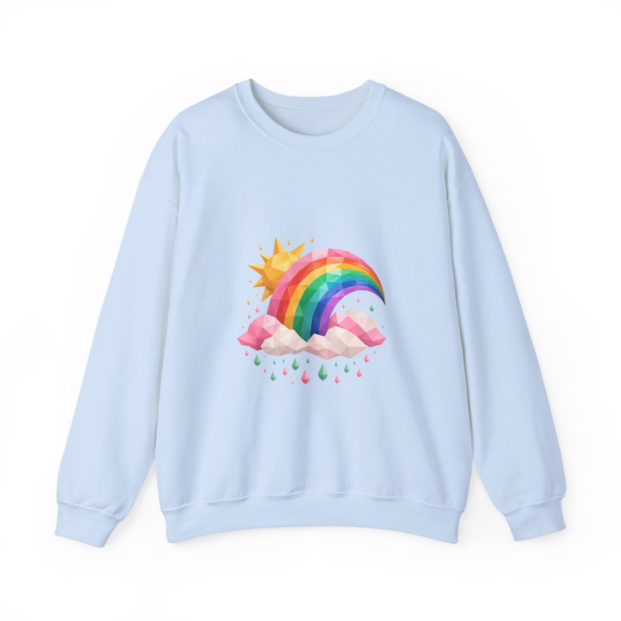 Matching Couple Sweatshirt - Storm & Rainbow Matching Couple Comfort Colors Crew Geometric Art His Hers Love Gift - Design B