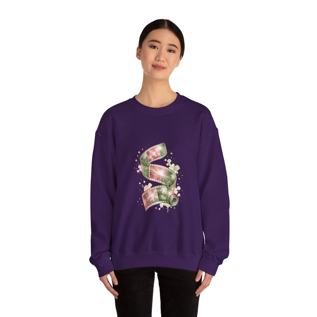 Matching Couple Sweatshirt - Camera & Film Matching Couple Crewneck Sweatshirt Watercolor Art His Hers Engagement Gift - Design B