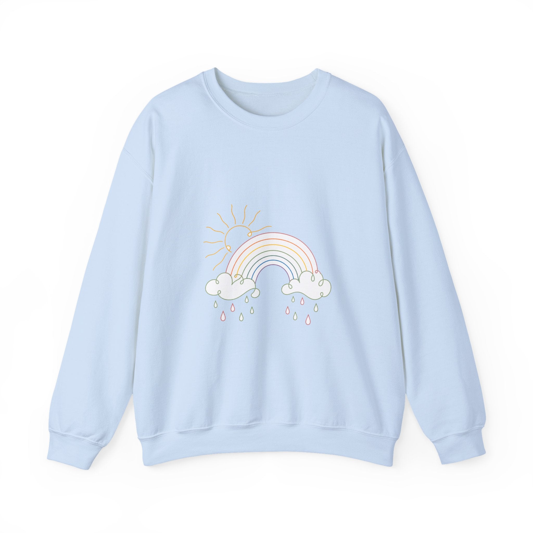 Matching Couple Sweatshirt - Storm & Rainbow Matching Couple Comfort Colors Crew Minimalist Art His Hers Christmas Gift - Design B