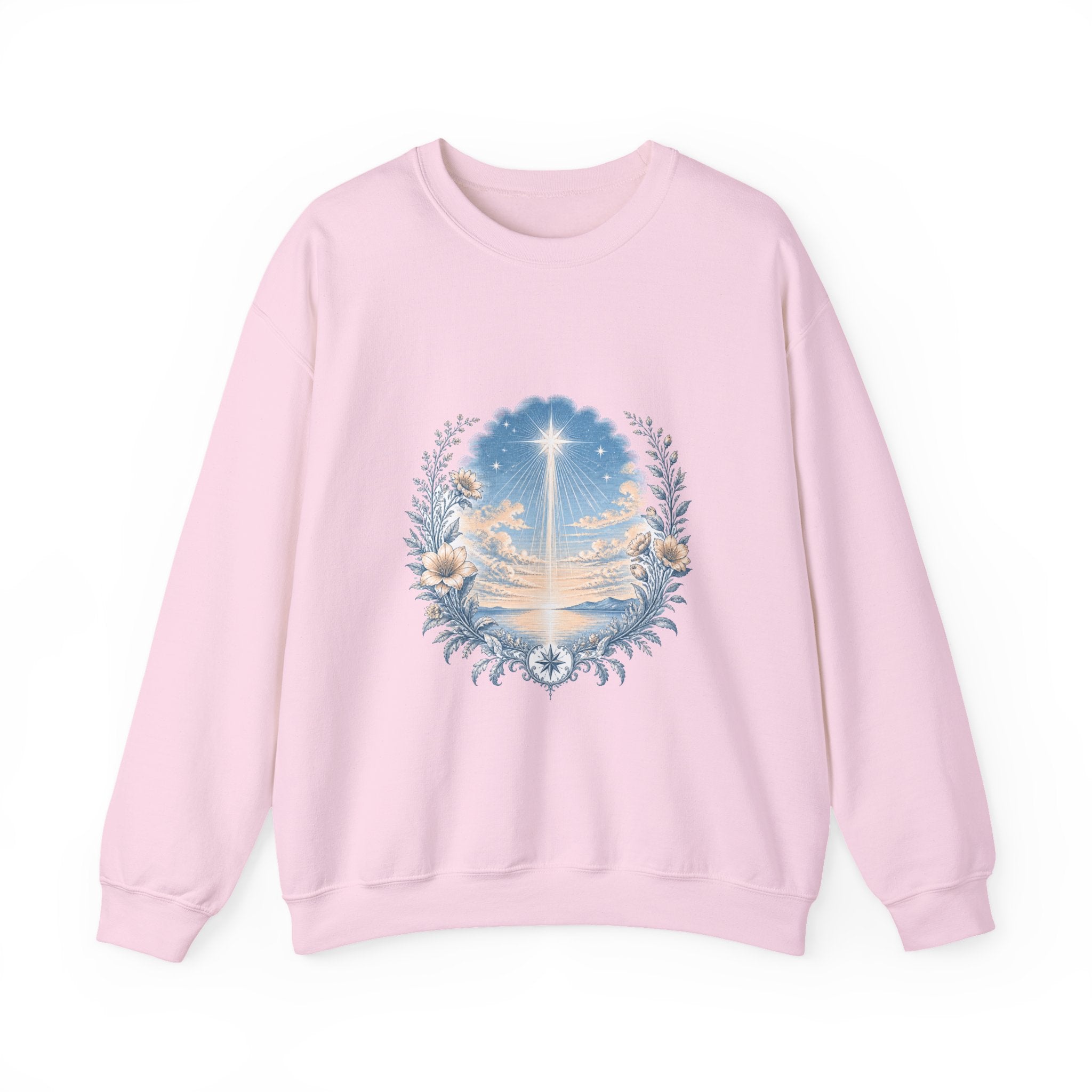 Matching Couple Sweatshirt - Evening & Morning Star Matching Couple Comfort Colors Crew Vintage Art His Hers Honeymoon Gift - Design A