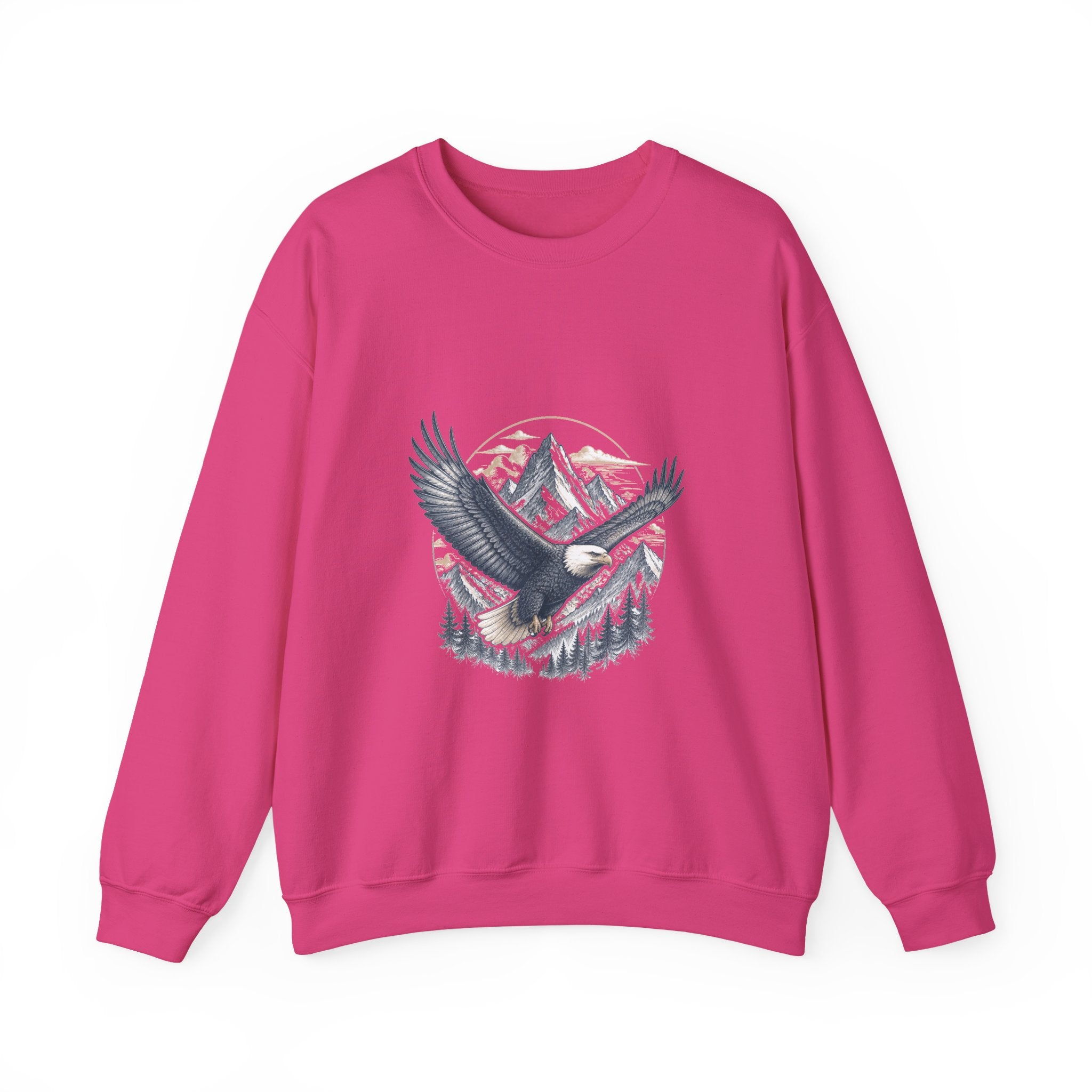 Matching Couple Sweatshirt - Eagle & Whale Matching Couple Crewneck Sweatshirt Hand-Drawn Art His Hers Best Friend Gift - Design A