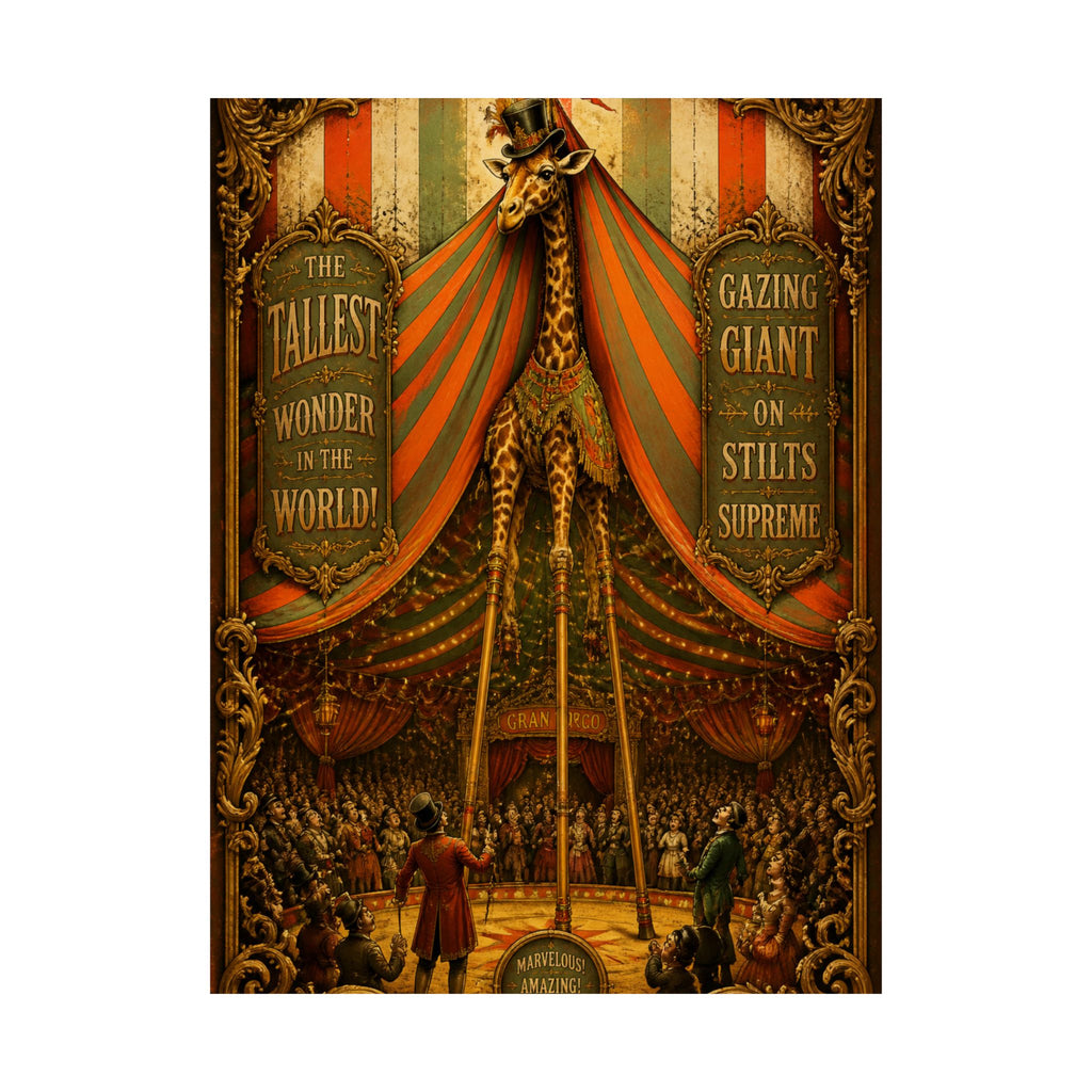 Giraffe on Stilts Wall Art Poster 24×36 Baroque Studio Decor Maximalist Print