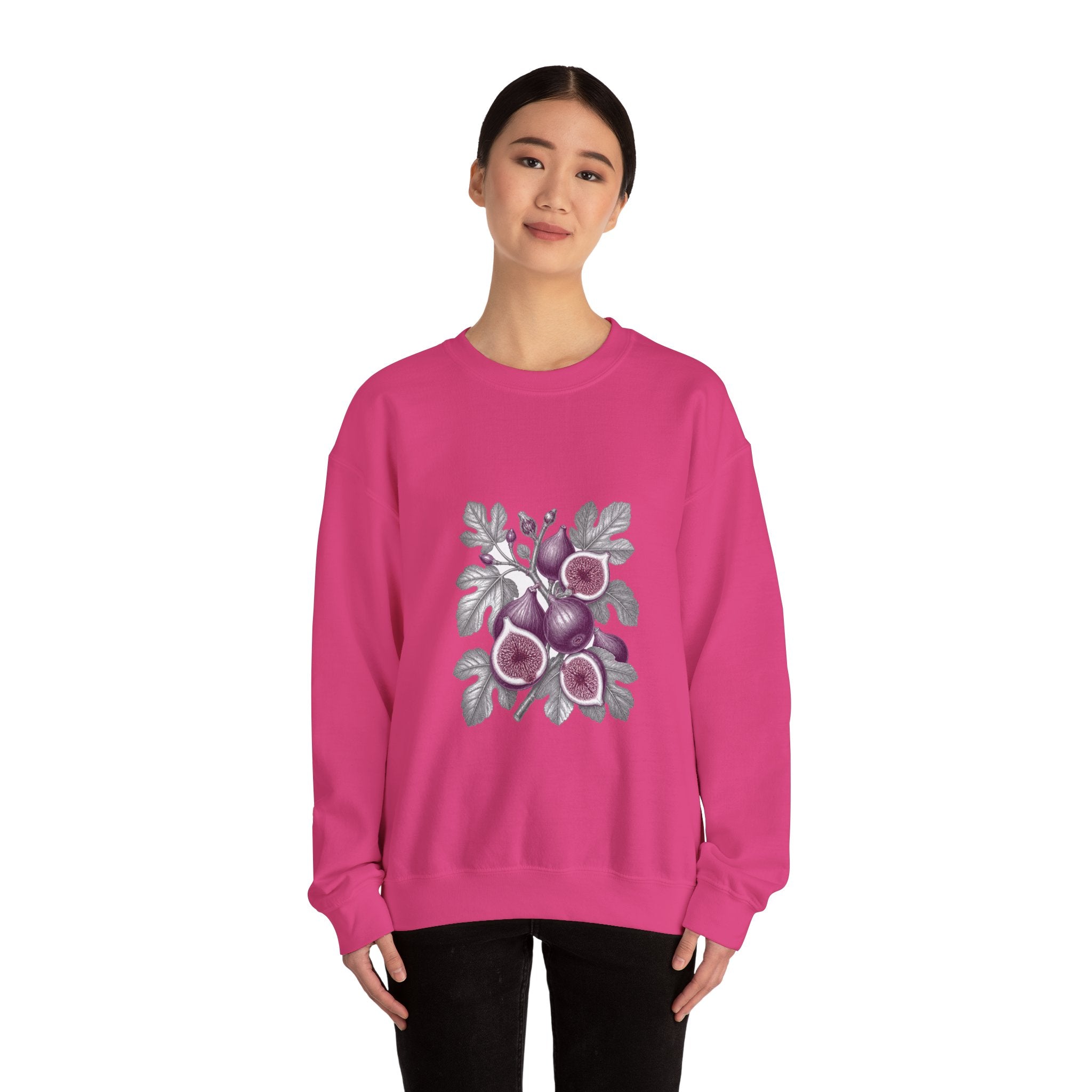 Matching Couple Sweatshirt - Olive Branch & Fig Matching Couple Crewneck Sweatshirt Vintage Art His Hers Wedding Gift - Design B