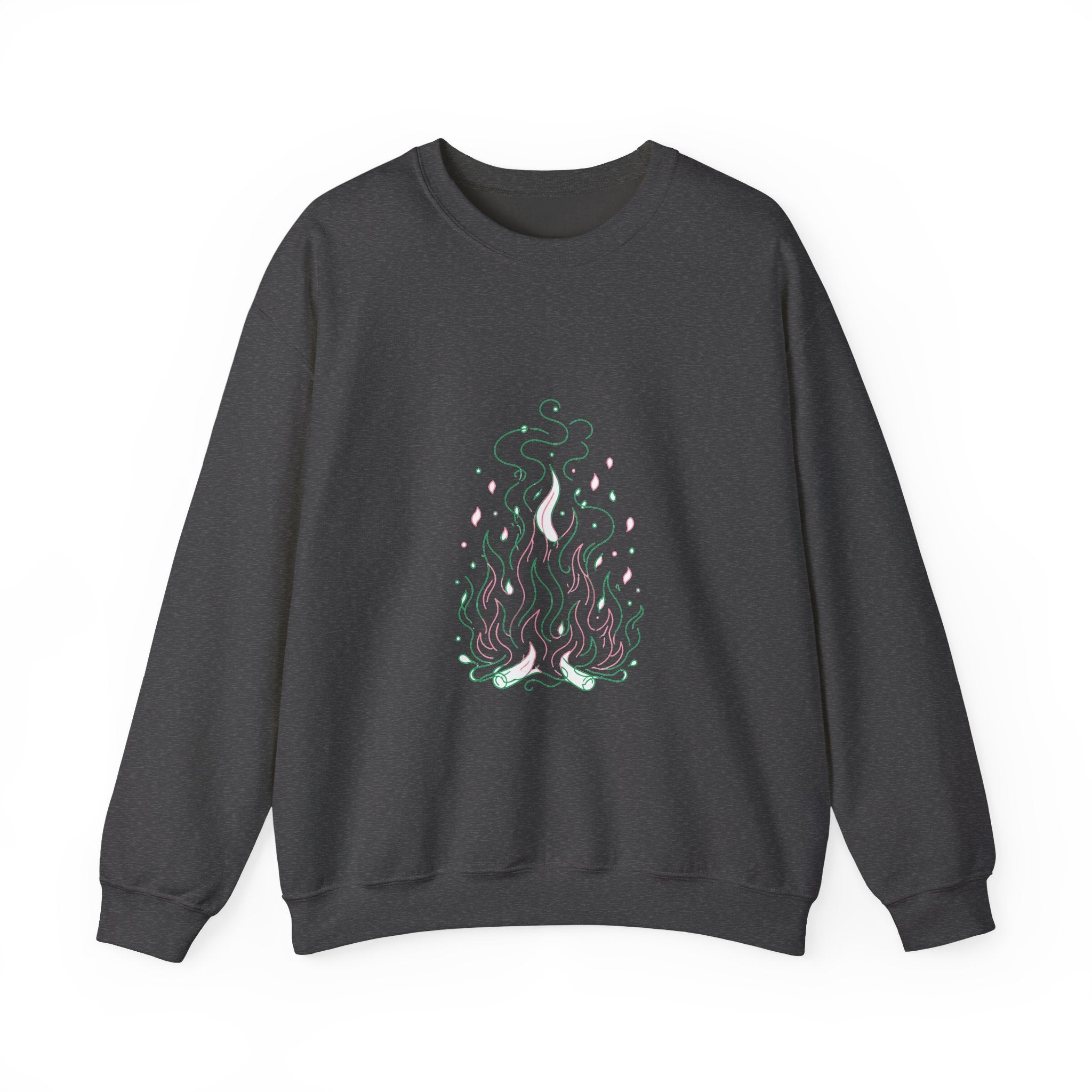 Matching Couple Sweatshirt - Wildfire & Waterfall Matching Couple Premium Fleece Sweatshirt Minimalist Art His Hers Christmas Gift - Design A