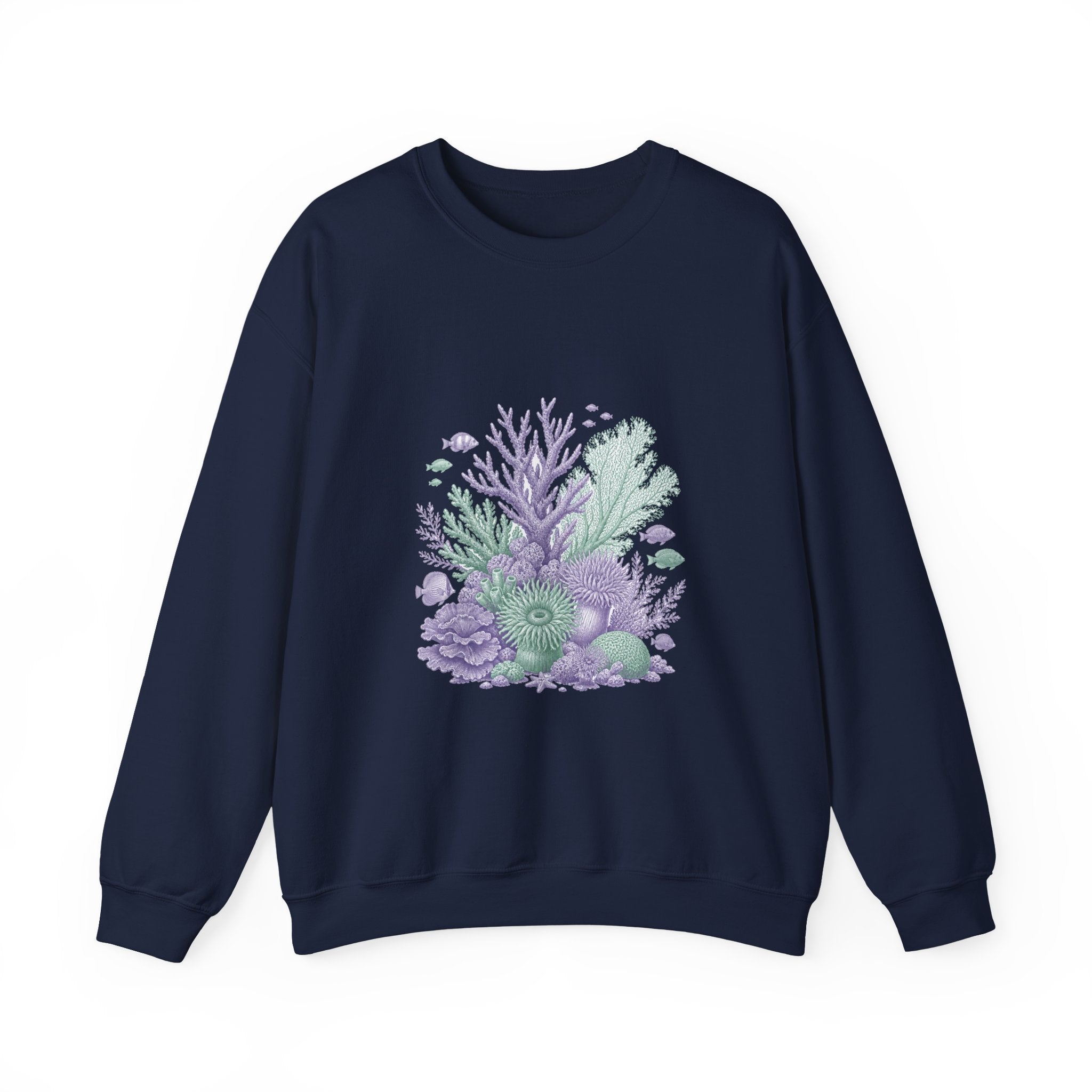Matching Couple Sweatshirt - Coral Reef & Deep Sea Matching Couple Comfort Colors Crew Vintage Art His Hers Honeymoon Gift - Design A