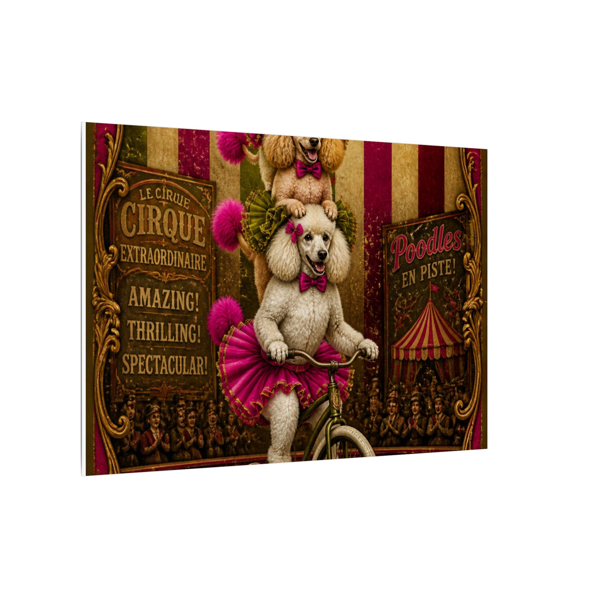 Poodle Stack Bicycle Wall Art Canvas 24×36 Baroque Studio Decor Maximalist Print