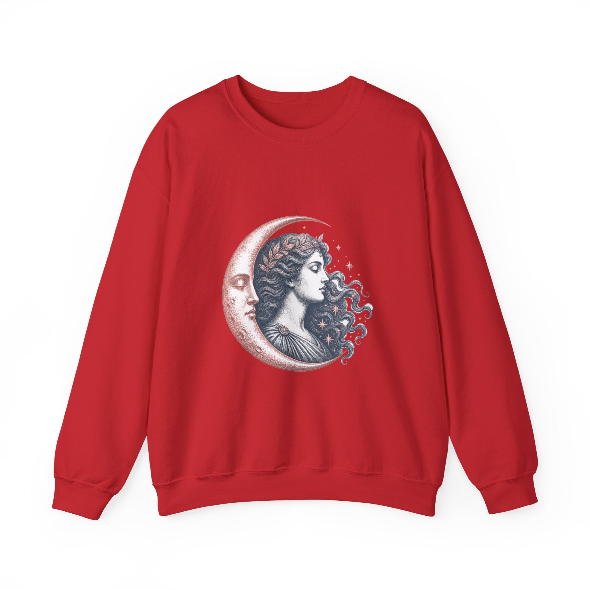 Matching Couple Sweatshirt - Helios & Selene Matching Couple Premium Fleece Sweatshirt Vintage Art His Hers Honeymoon Gift - Design B