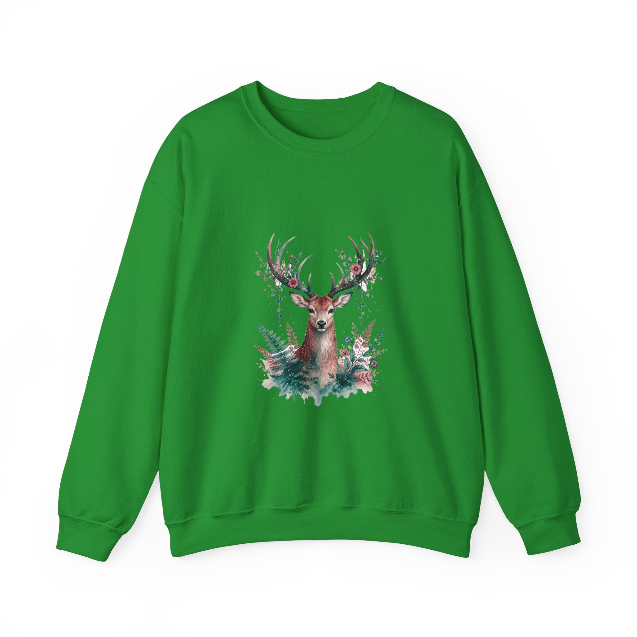 Matching Couple Sweatshirt - Bear & Deer Matching Couple Comfort Colors Crew Watercolor Art His Hers Birthday Gift - Design B