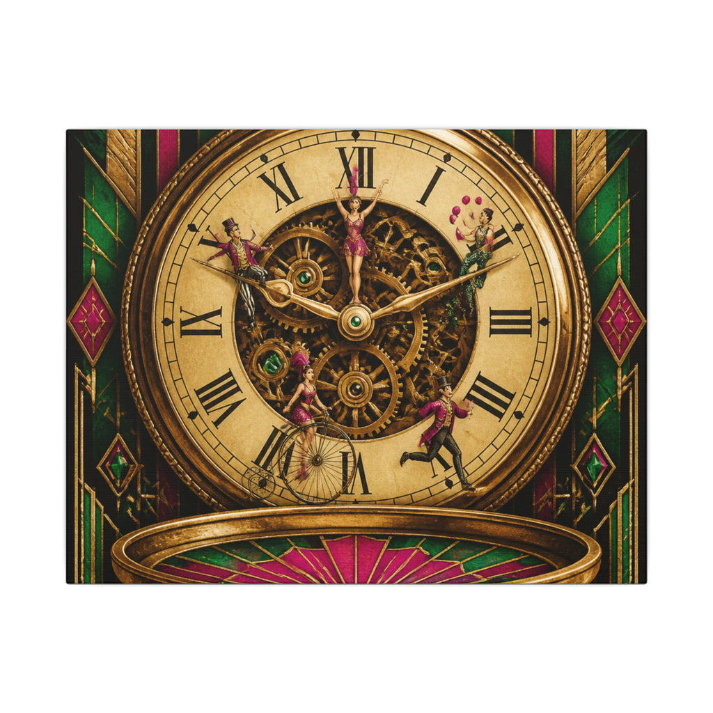 Pocket Watch Performers Wall Art Canvas 16×20 Art Deco Entryway Decor Maximalist Print