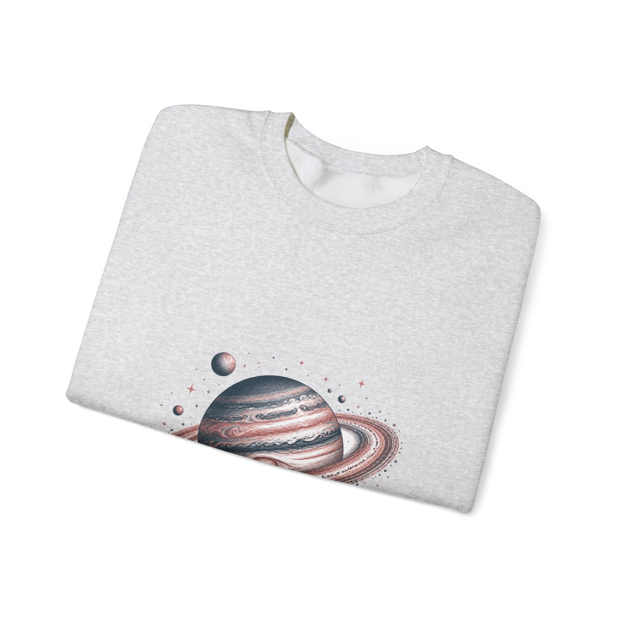 Matching Couple Sweatshirt - Astronaut & Planet Matching Couple Crewneck Sweatshirt Hand-Drawn Art His Hers Best Friend Gift - Design B