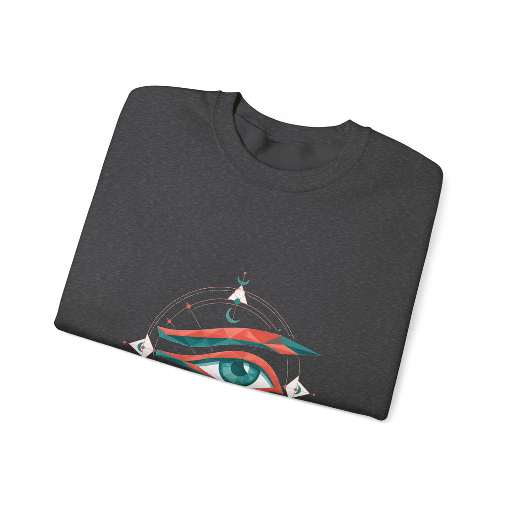 Matching Couple Sweatshirt - Eye of Ra & Horus Matching Couple Comfort Colors Crew Geometric Art His Hers Love Gift - Design B