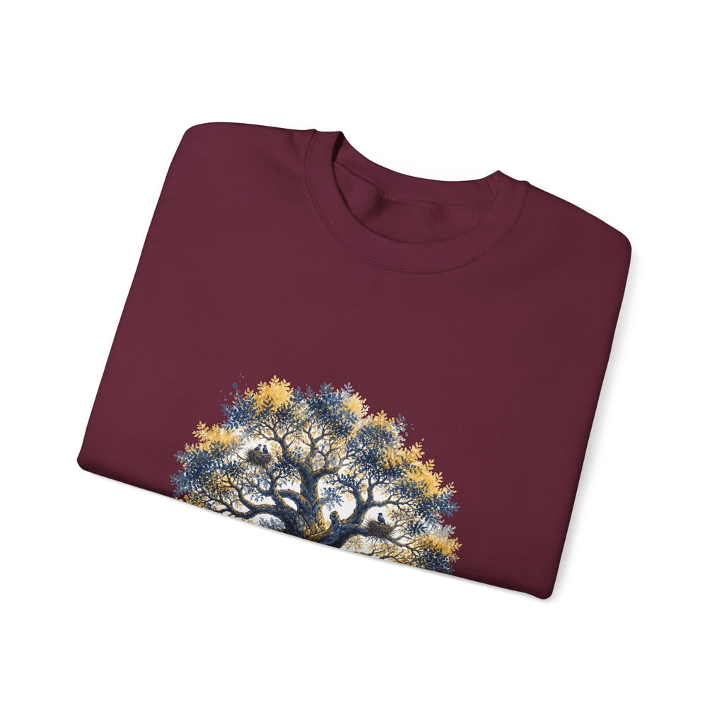 Matching Couple Sweatshirt - Ancient Oak & Deep Roots Matching Couple Premium Fleece Sweatshirt Watercolor Art His Hers Birthday Gift - Design A