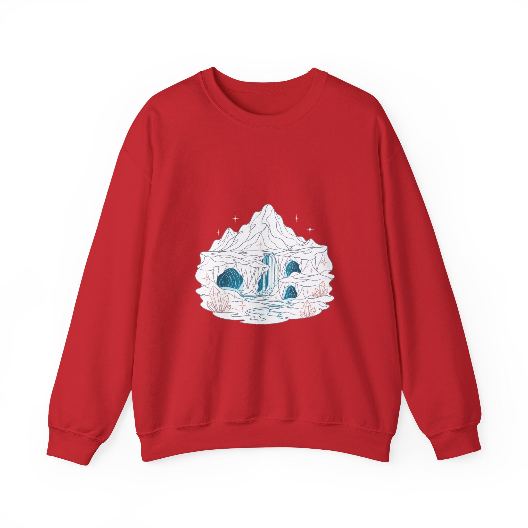 Matching Couple Sweatshirt - Volcano & Glacier Matching Couple Premium Fleece Sweatshirt Minimalist Art His Hers Christmas Gift - Design B