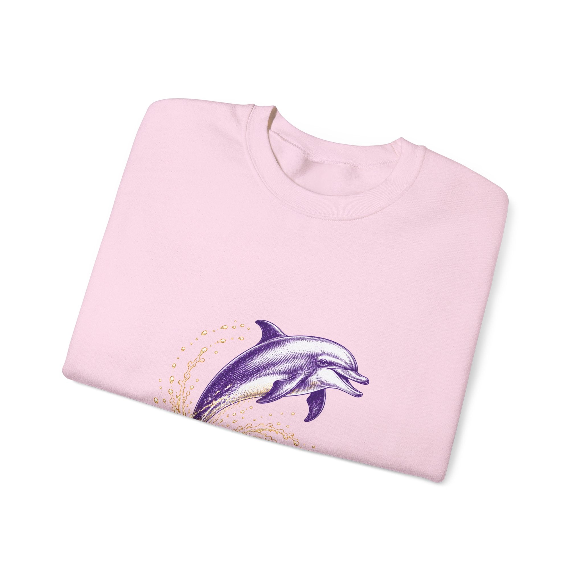 Matching Couple Sweatshirt - Shark & Dolphin Matching Couple Crewneck Sweatshirt Vintage Art His Hers Wedding Gift - Design B