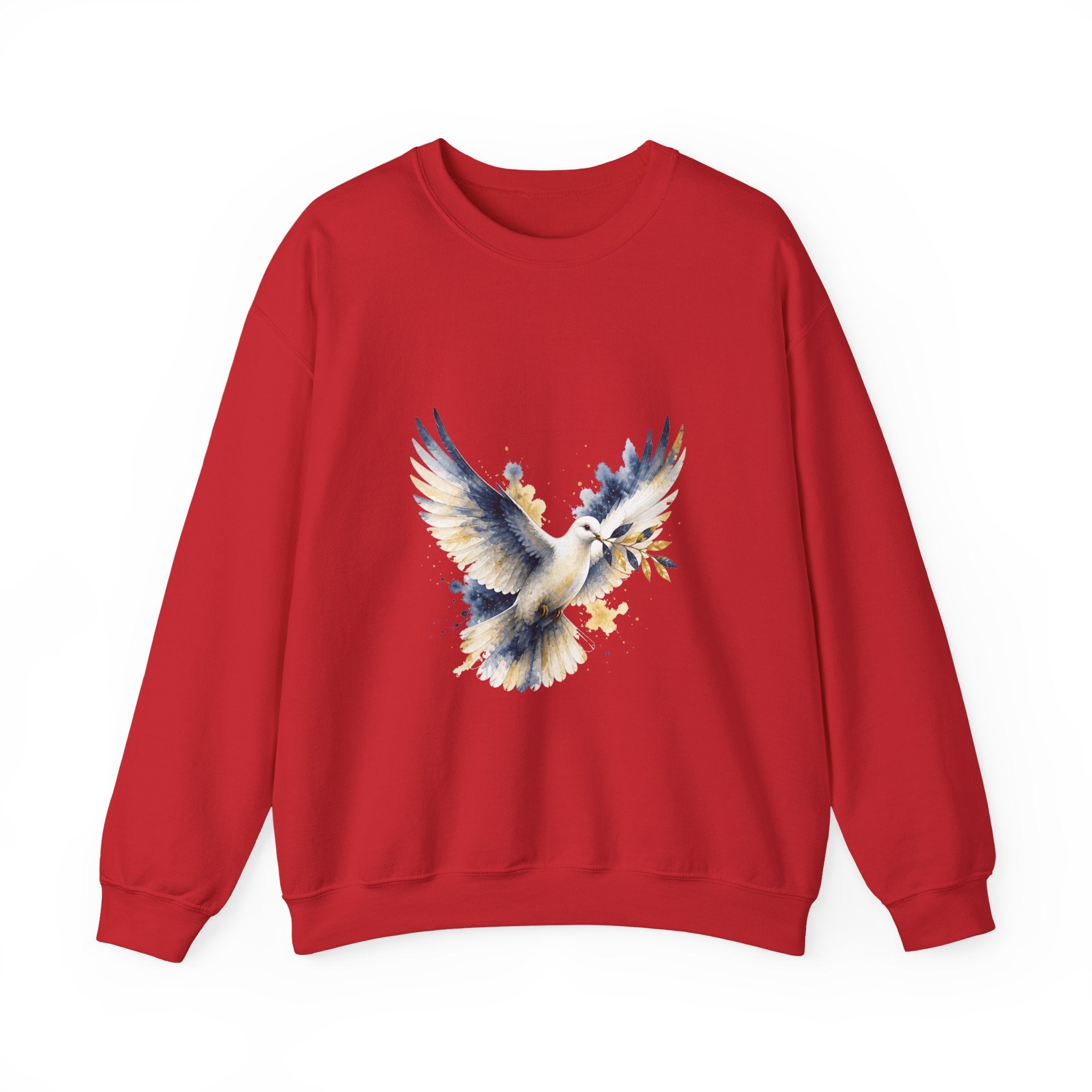 Matching Couple Sweatshirt - Wolf & Dove Matching Couple Comfort Colors Crew Watercolor Art His Hers Birthday Gift - Design B