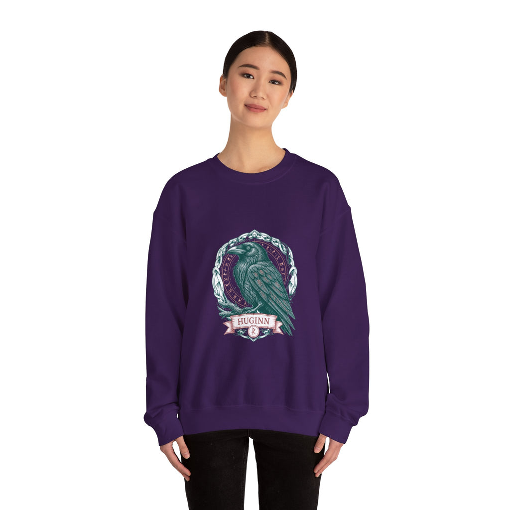 Matching Couple Sweatshirt - Huginn & Muninn Matching Couple Premium Fleece Sweatshirt Hand-Drawn Art His Hers Anniversary Gift - Design A