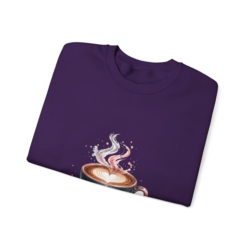 Matching Couple Sweatshirt - Coffee & Tea Matching Couple Premium Fleece Sweatshirt Watercolor Art His Hers Birthday Gift - Design A