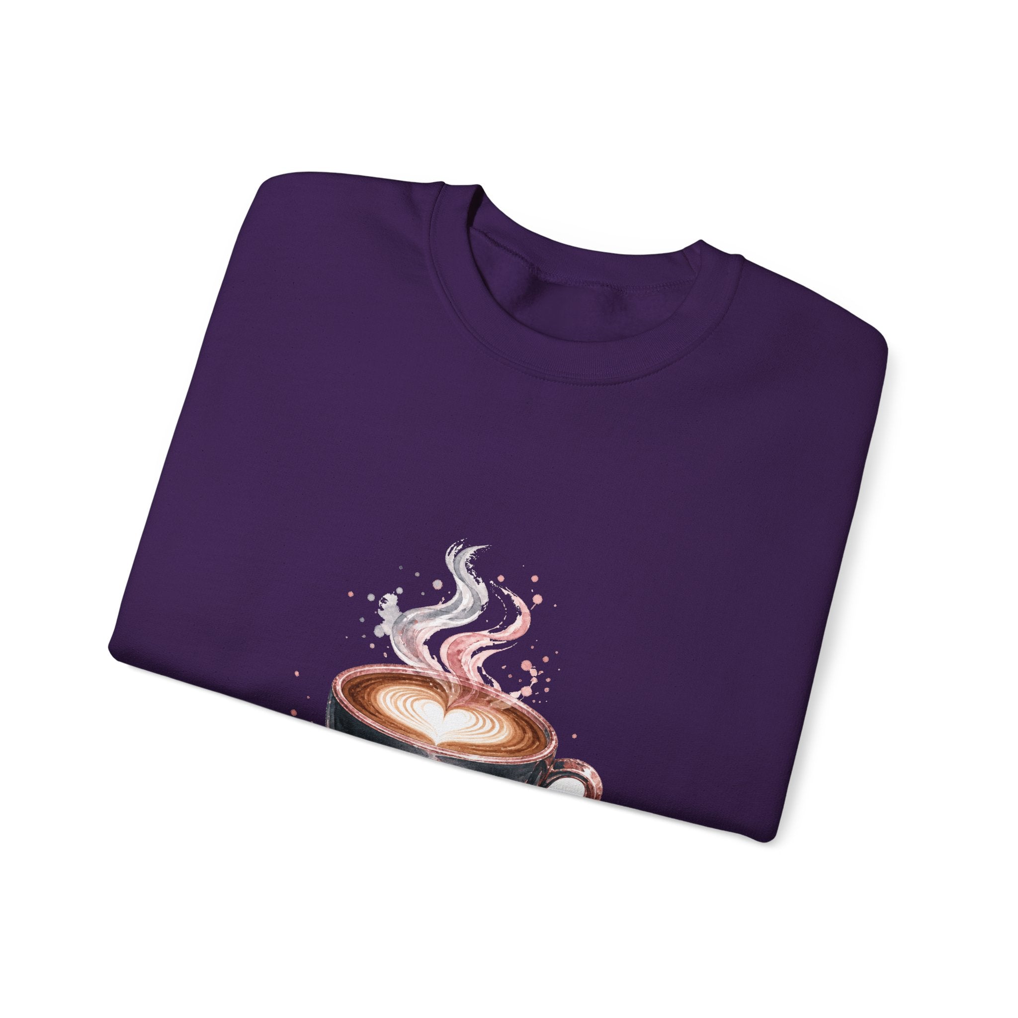 Matching Couple Sweatshirt - Coffee & Tea Matching Couple Premium Fleece Sweatshirt Watercolor Art His Hers Birthday Gift - Design A
