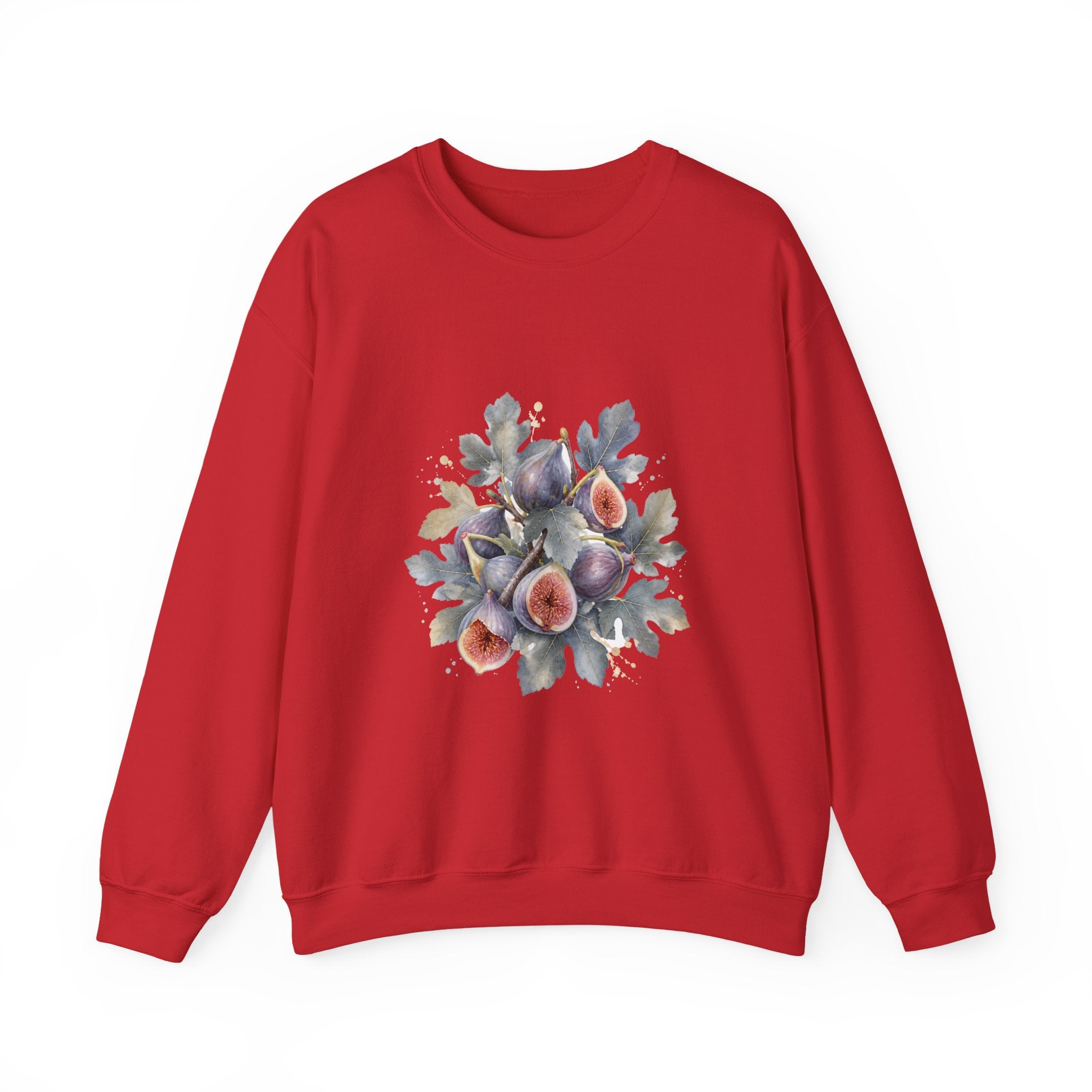Matching Couple Sweatshirt - Olive Branch & Fig Matching Couple Crewneck Sweatshirt Watercolor Art His Hers Engagement Gift - Design B