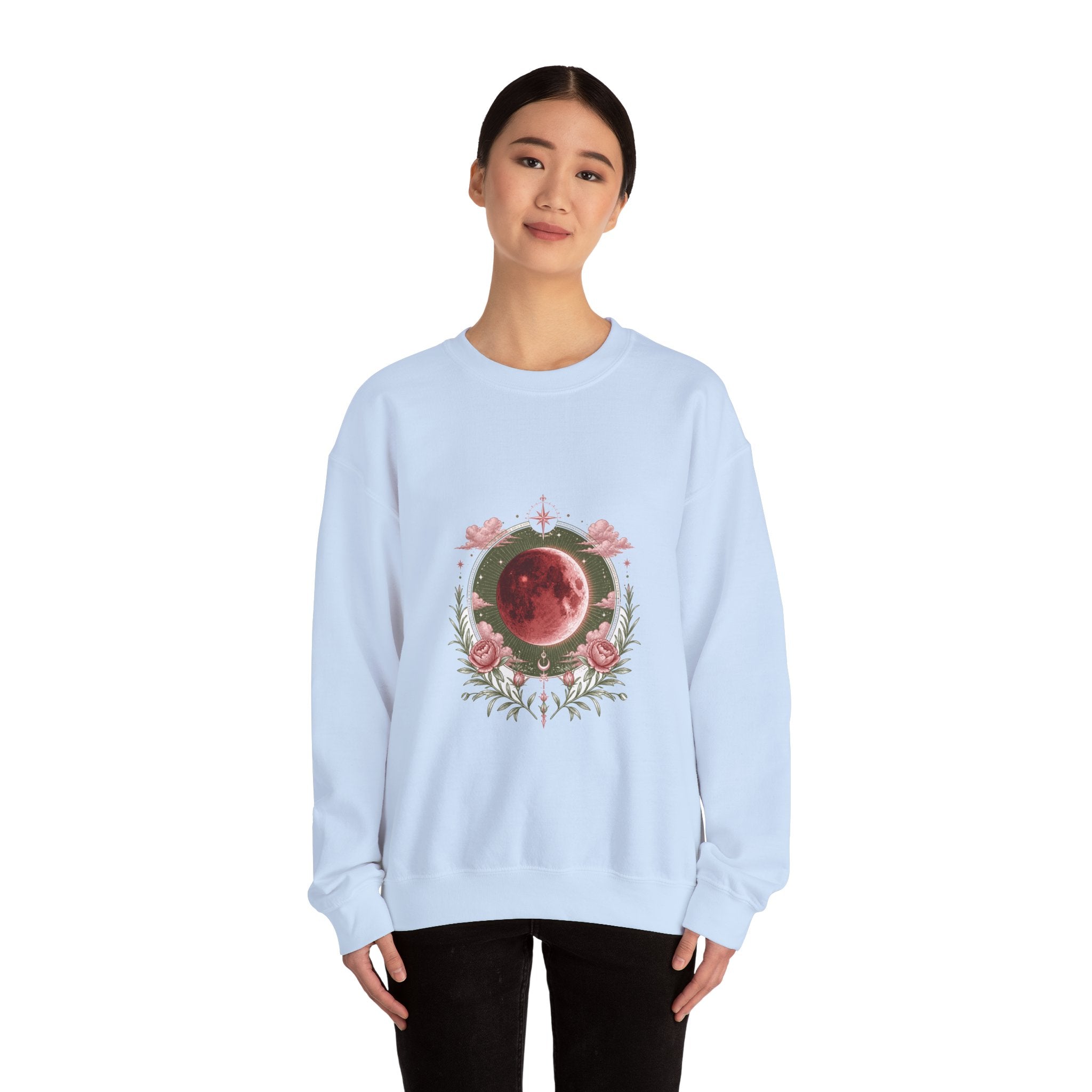 Matching Couple Sweatshirt - Solar & Lunar Eclipse Matching Couple Crewneck Sweatshirt Vintage Art His Hers Wedding Gift - Design B