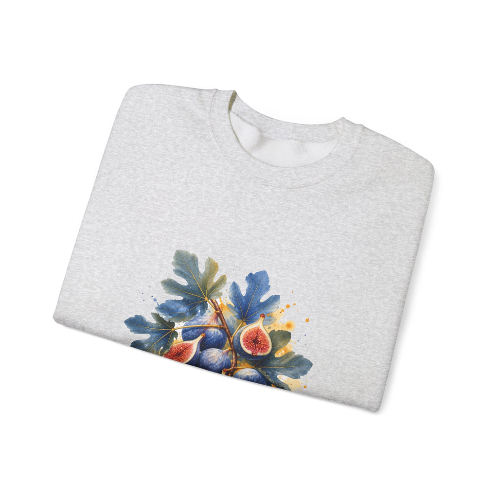 Matching Couple Sweatshirt - Olive Branch & Fig Matching Couple Premium Fleece Sweatshirt Watercolor Art His Hers Birthday Gift - Design B