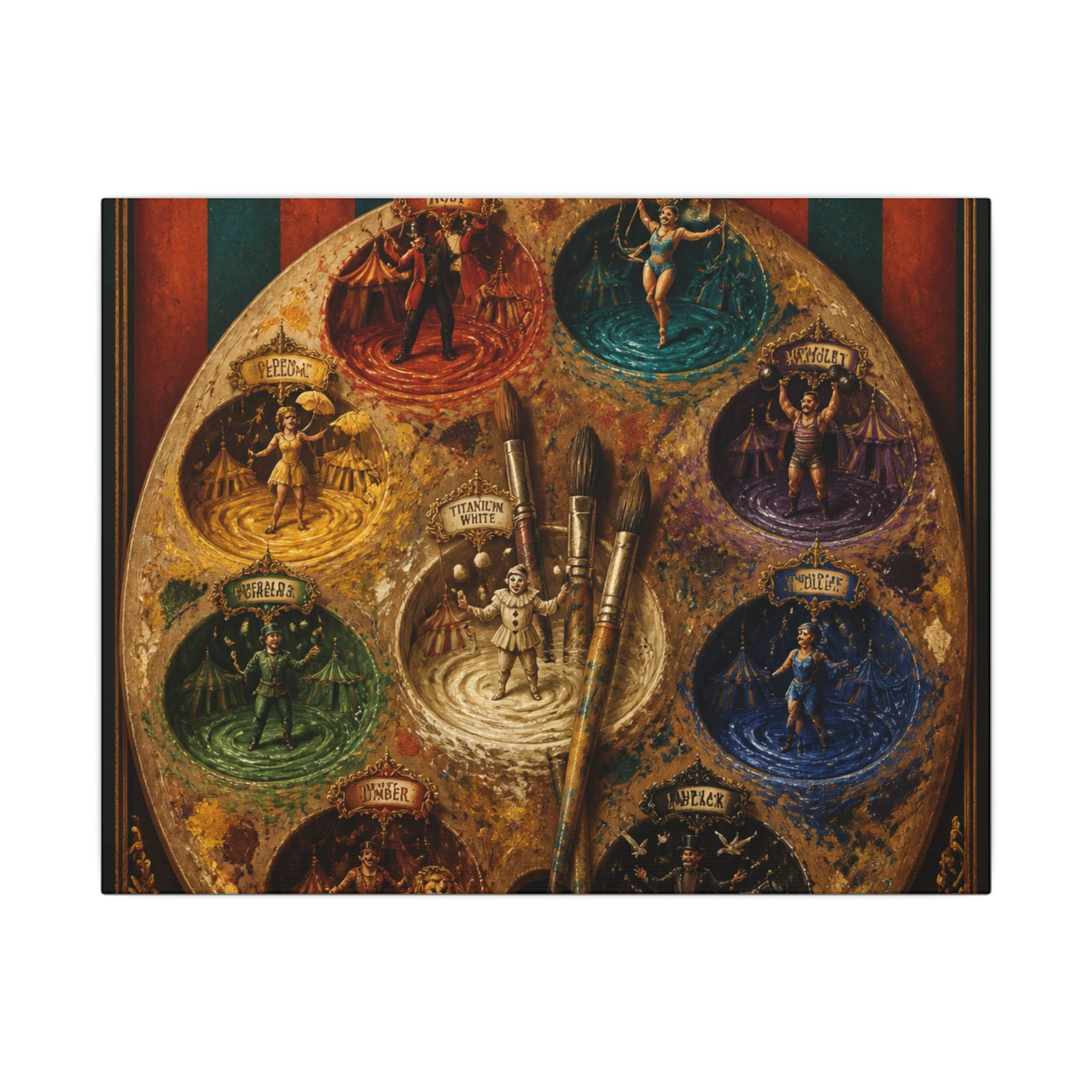 Paint Palette Stage Wall Art Canvas 24×36 Baroque Studio Decor Maximalist Print