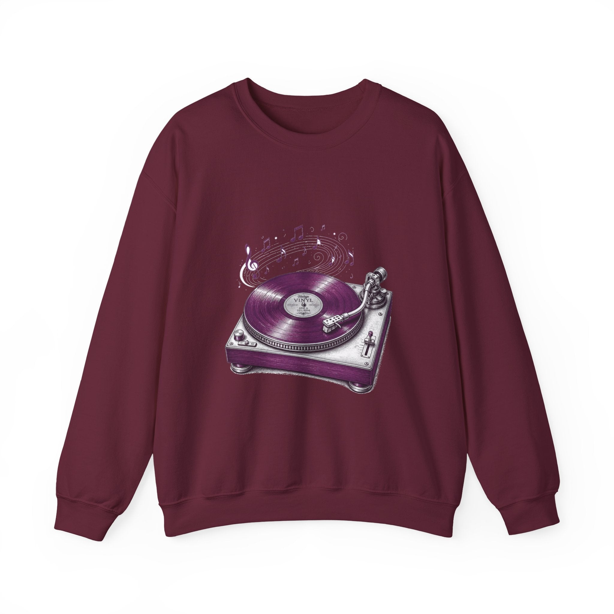 Matching Couple Sweatshirt - Vinyl & Cassette Matching Couple Crewneck Sweatshirt Hand-Drawn Art His Hers Best Friend Gift - Design A