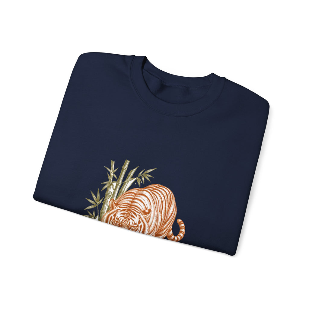 Matching Couple Sweatshirt - Tiger & Crane Matching Couple Premium Fleece Sweatshirt Vintage Art His Hers Honeymoon Gift - Design A