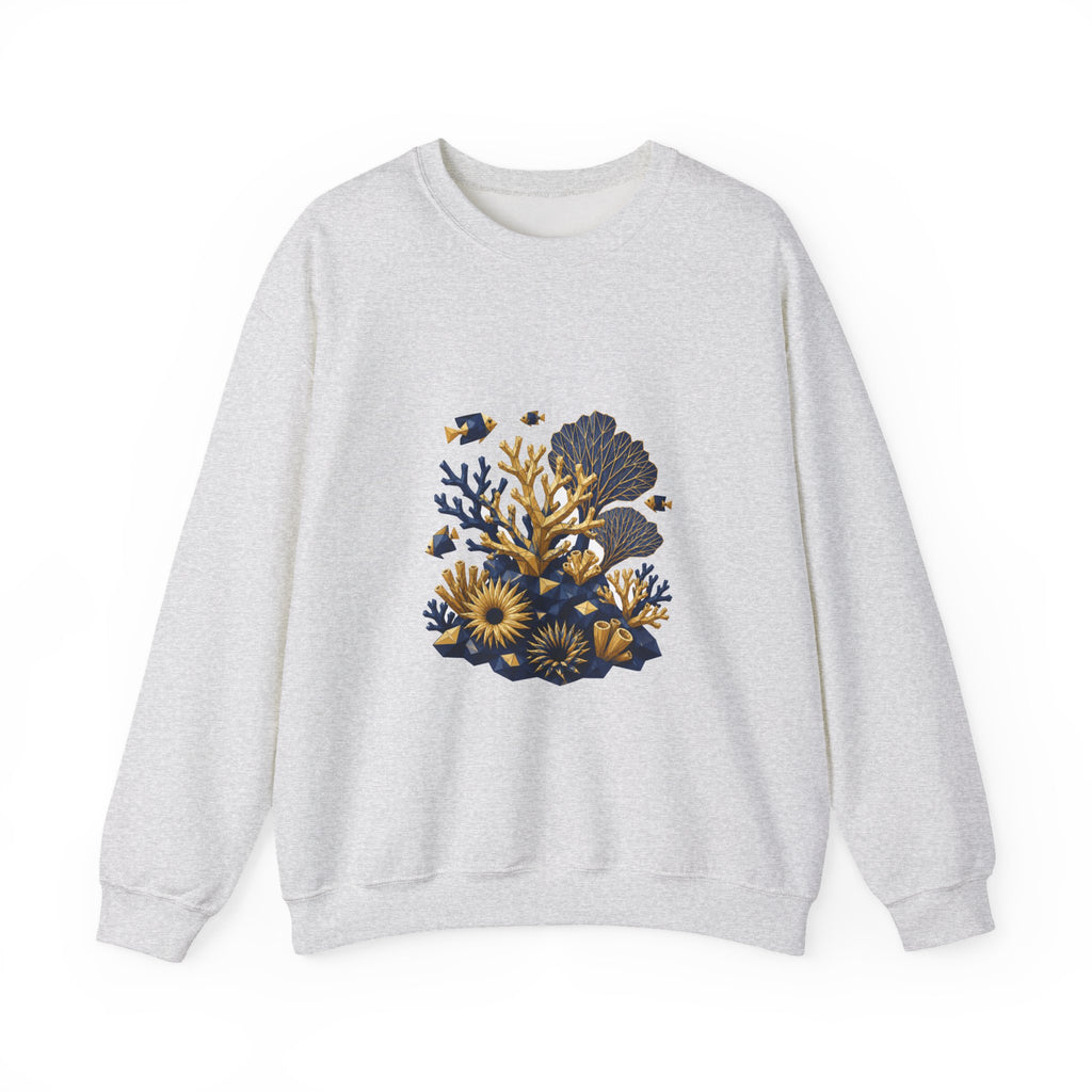 Matching Couple Sweatshirt - Coral Reef & Deep Sea Matching Couple Premium Fleece Sweatshirt Geometric Art His Hers Love Gift - Design A