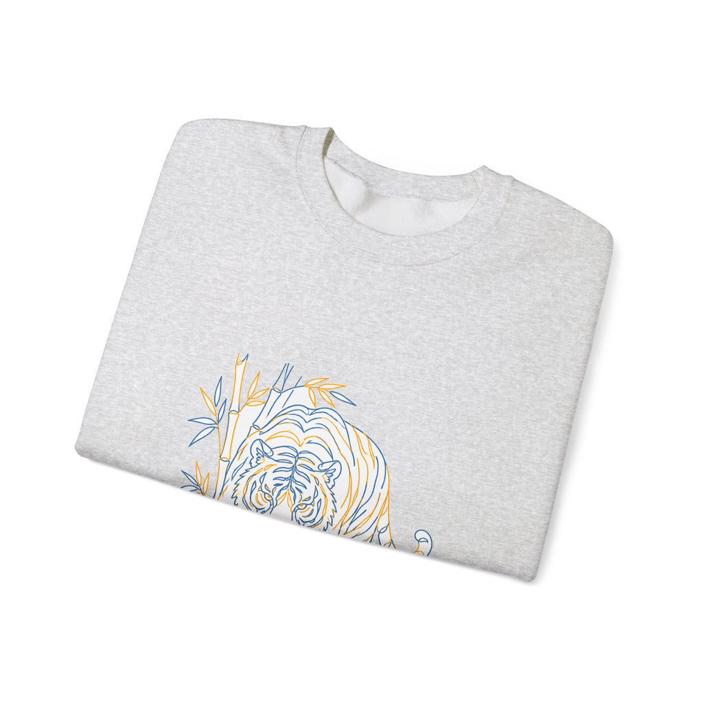 Matching Couple Sweatshirt - Tiger & Crane Matching Couple Premium Fleece Sweatshirt Minimalist Art His Hers Christmas Gift - Design A