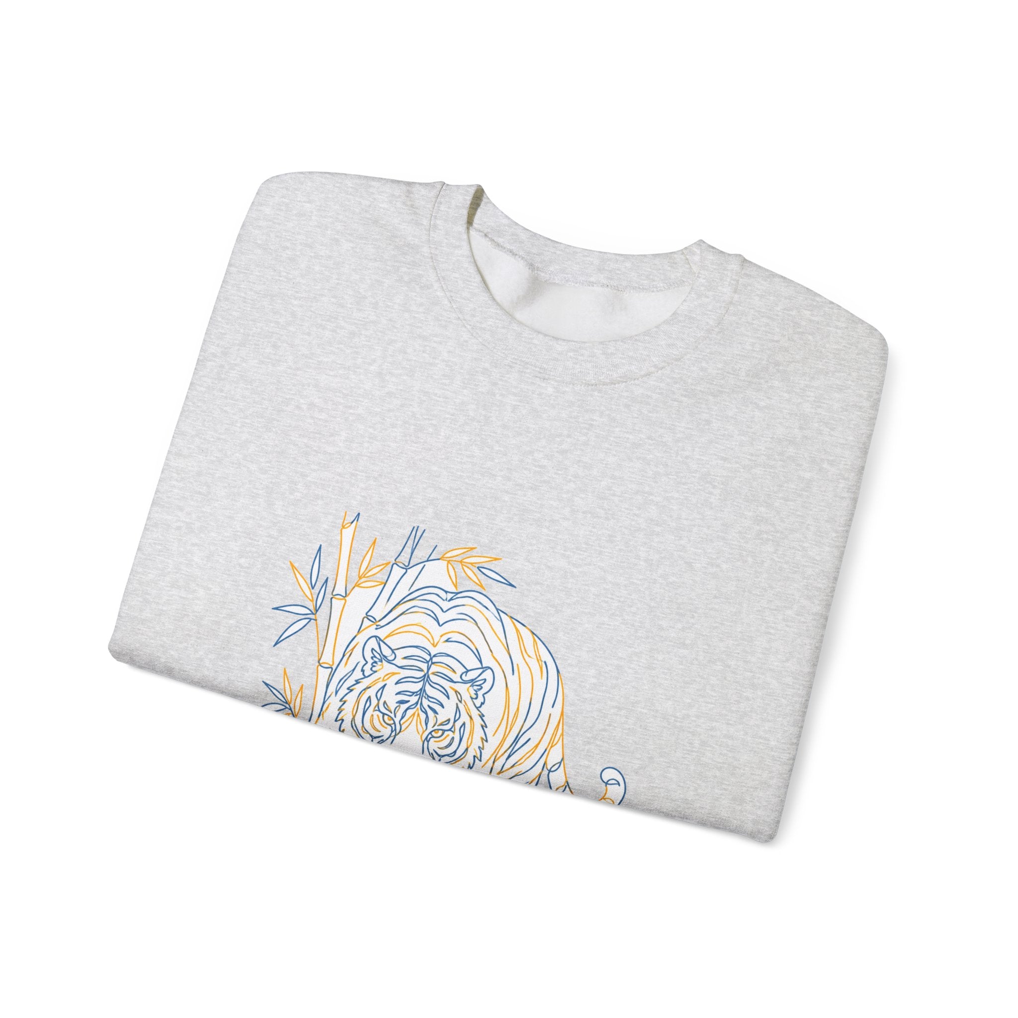 Matching Couple Sweatshirt - Tiger & Crane Matching Couple Premium Fleece Sweatshirt Minimalist Art His Hers Christmas Gift - Design A