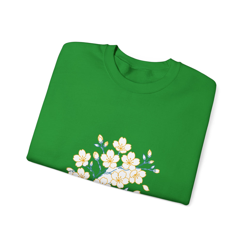 Matching Couple Sweatshirt - Cherry Blossom & Maple Leaf Matching Couple Comfort Colors Crew Minimalist Art His Hers Christmas Gift - Design A