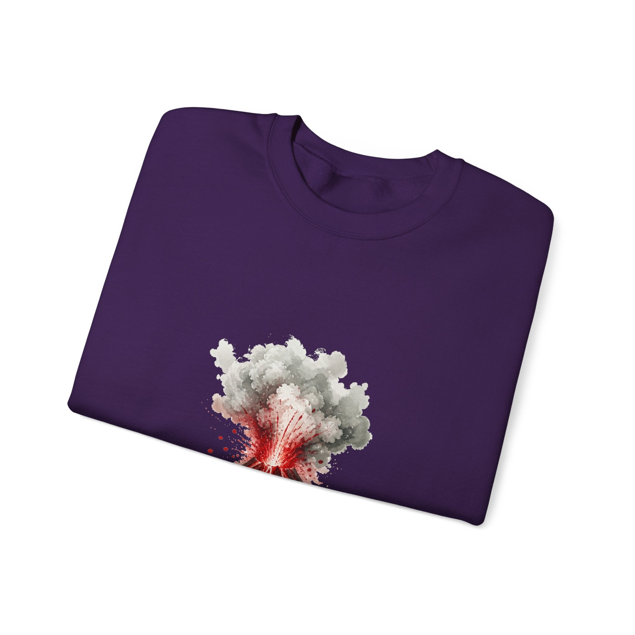 Matching Couple Sweatshirt - Volcano & Glacier Matching Couple Premium Fleece Sweatshirt Watercolor Art His Hers Birthday Gift - Design A
