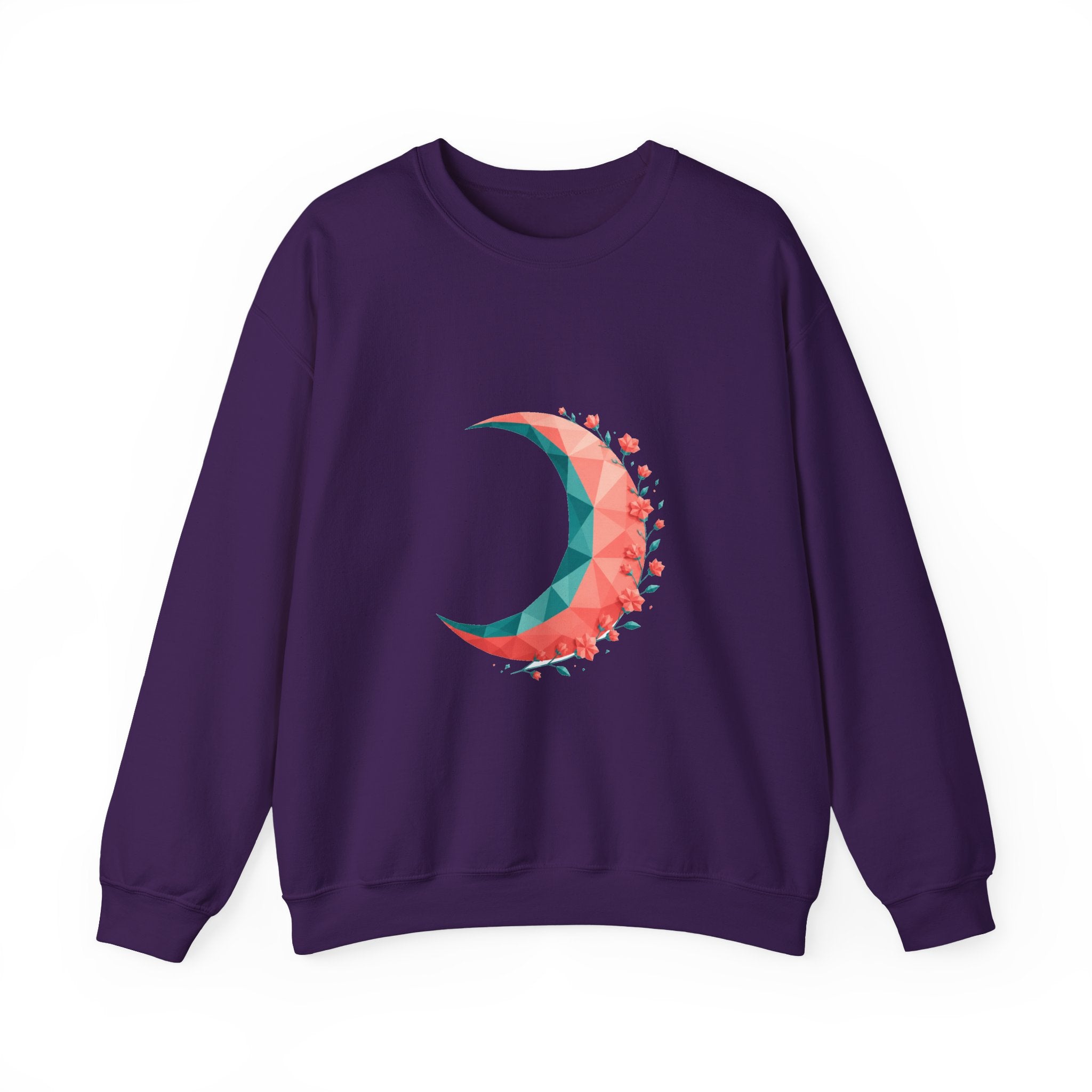 Matching Couple Sweatshirt - Waxing & Waning Moon Matching Couple Crewneck Sweatshirt Geometric Art His Hers Couple Gift - Design A