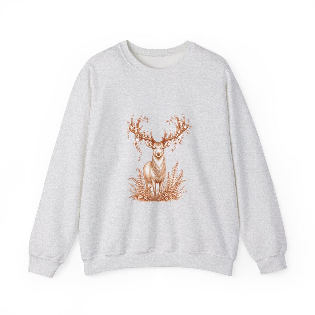 Matching Couple Sweatshirt - Bear & Deer Matching Couple Crewneck Sweatshirt Hand-Drawn Art His Hers Best Friend Gift - Design B