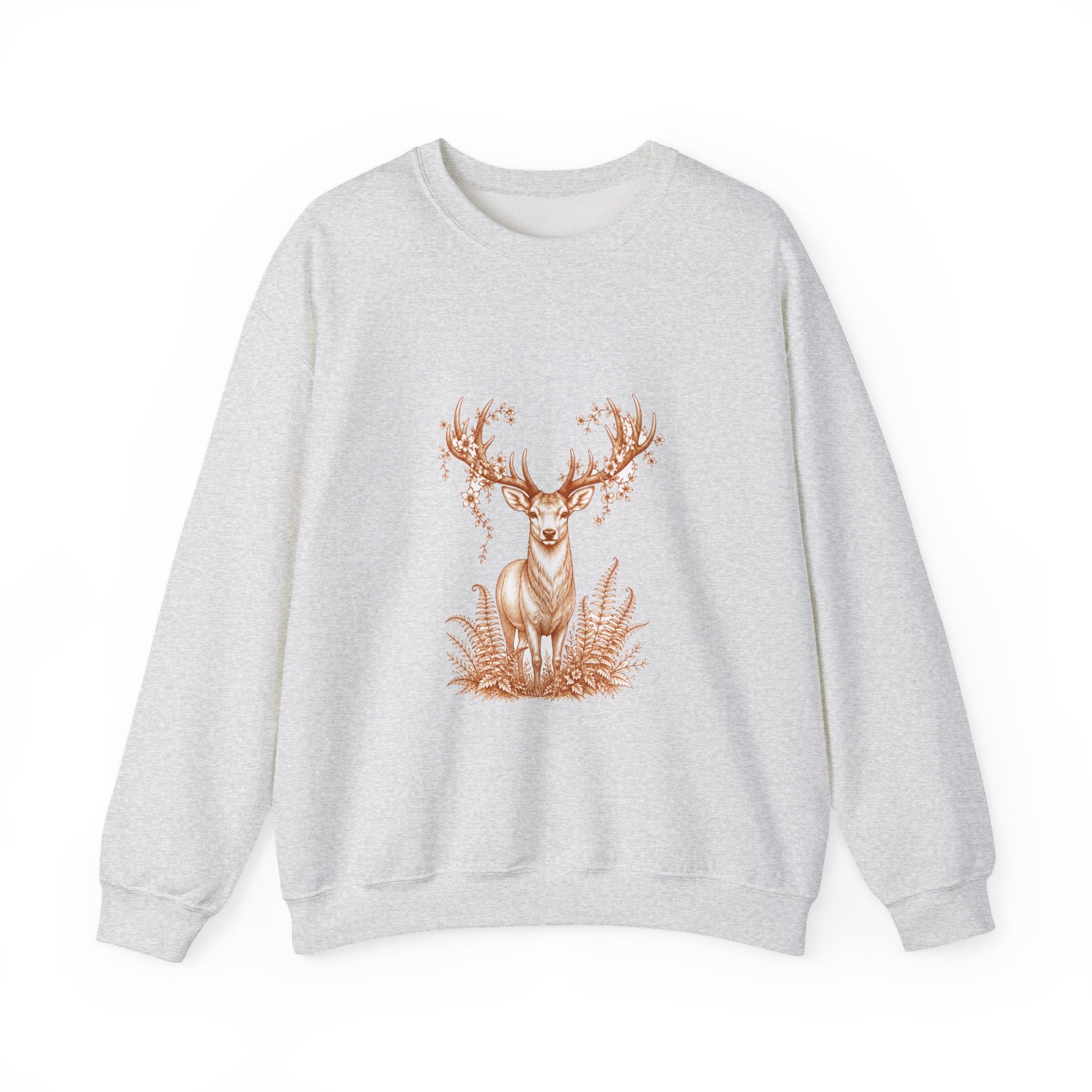 Matching Couple Sweatshirt - Bear & Deer Matching Couple Crewneck Sweatshirt Hand-Drawn Art His Hers Best Friend Gift - Design B
