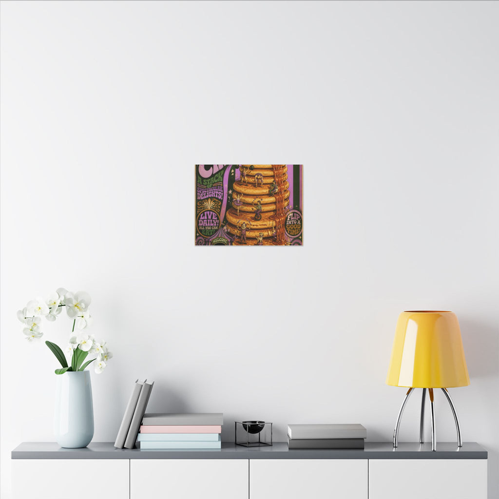 Pancake Stack Platform Wall Art Canvas 16×20 Psychedelic Cafe Decor Maximalist Print