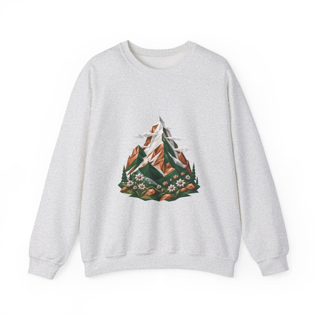 Matching Couple Sweatshirt - Mountain & Ocean Matching Couple Premium Fleece Sweatshirt Geometric Art His Hers Love Gift - Design A