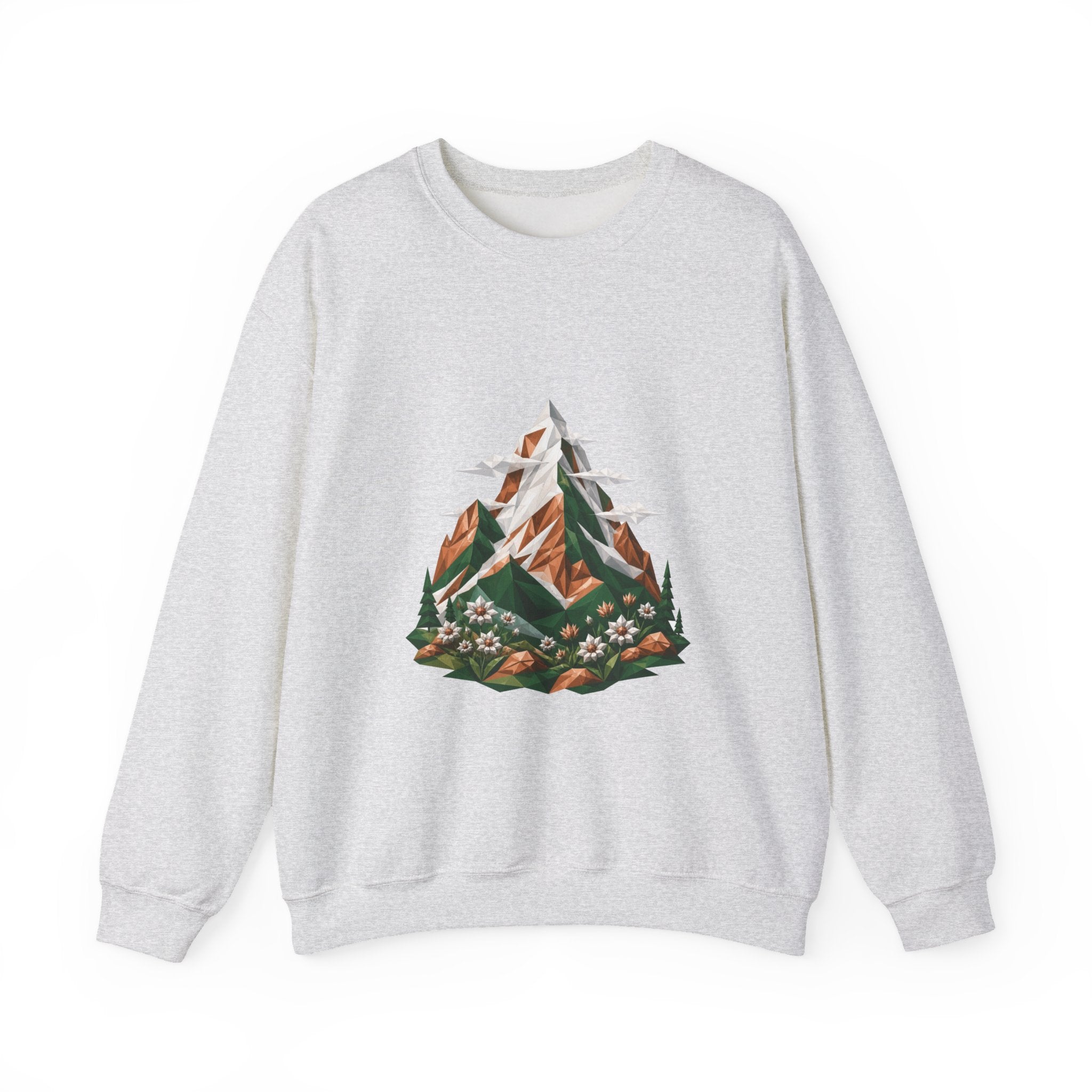 Matching Couple Sweatshirt - Mountain & Ocean Matching Couple Premium Fleece Sweatshirt Geometric Art His Hers Love Gift - Design A