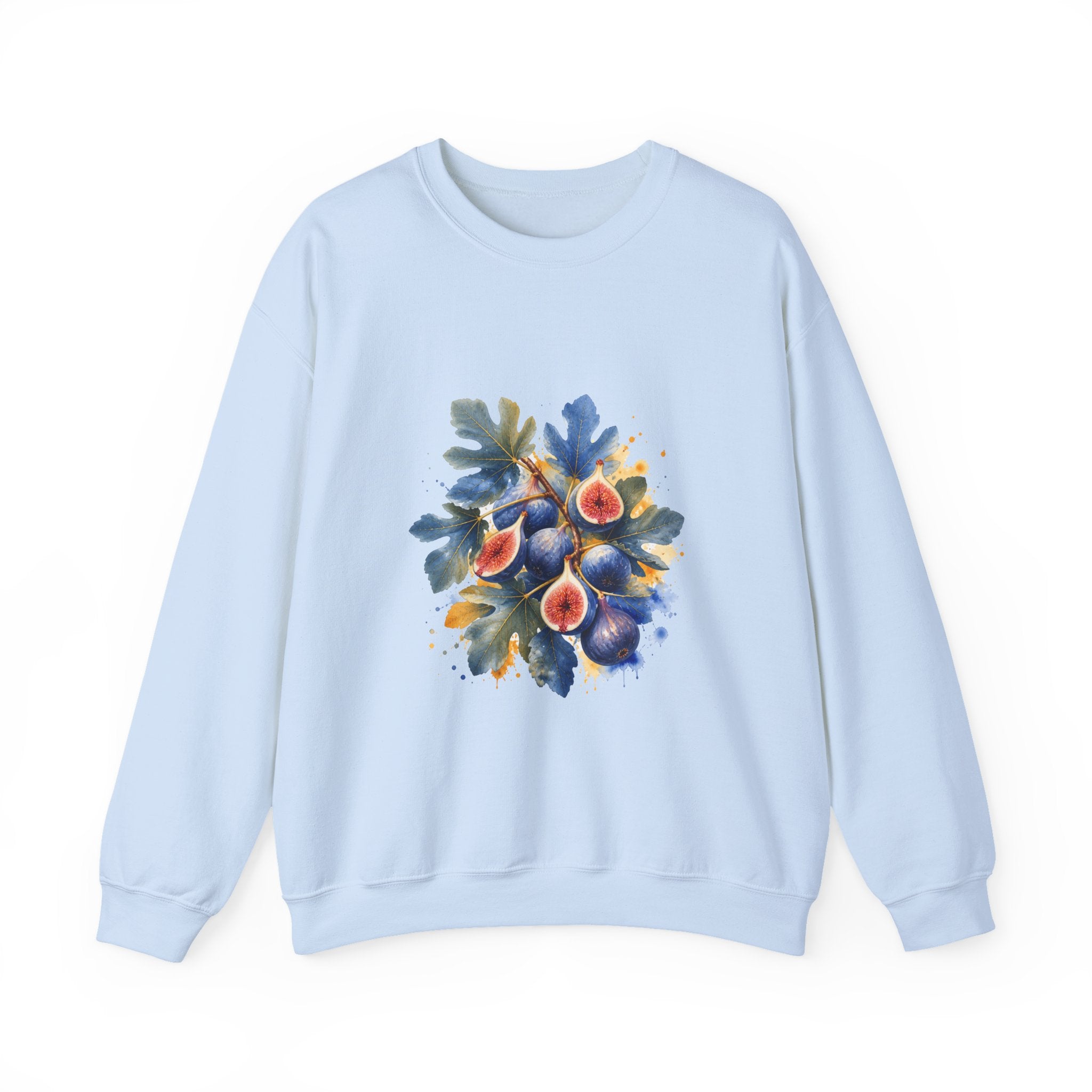 Matching Couple Sweatshirt - Olive Branch & Fig Matching Couple Premium Fleece Sweatshirt Watercolor Art His Hers Birthday Gift - Design B