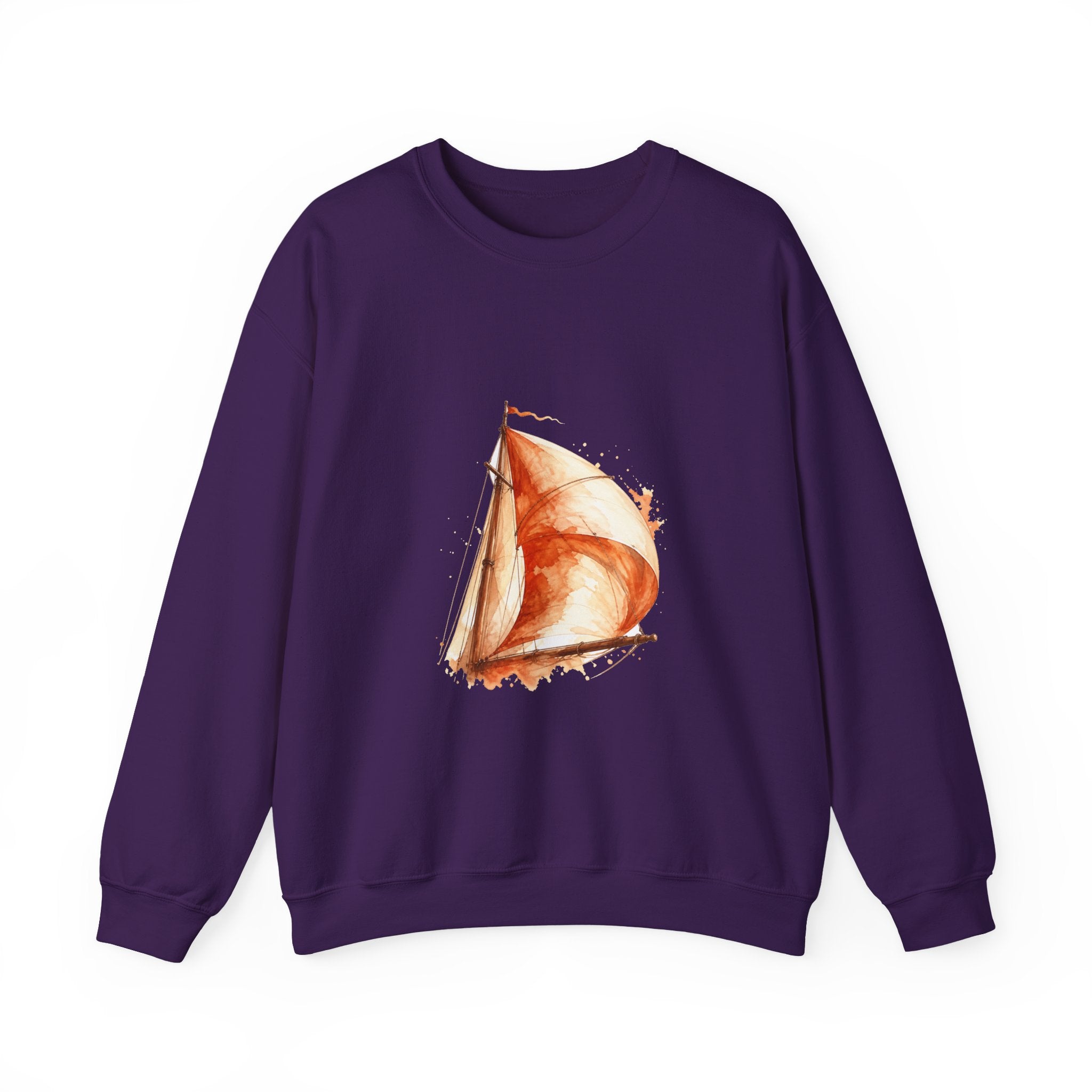 Matching Couple Sweatshirt - Anchor & Sail Matching Couple Crewneck Sweatshirt Watercolor Art His Hers Engagement Gift - Design B