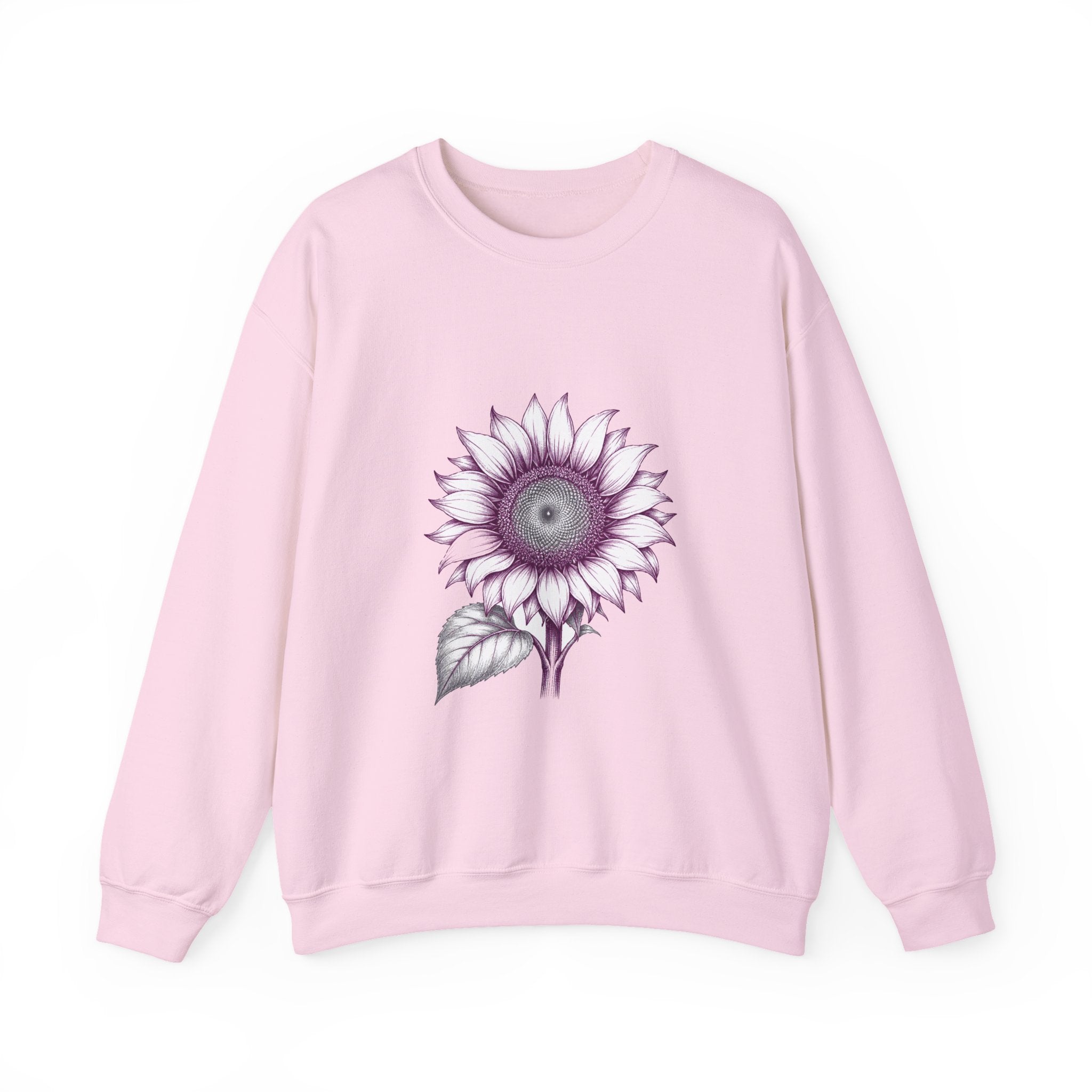Matching Couple Sweatshirt - Sunflower & Moonflower Matching Couple Premium Fleece Sweatshirt Hand-Drawn Art His Hers Anniversary Gift - Design A