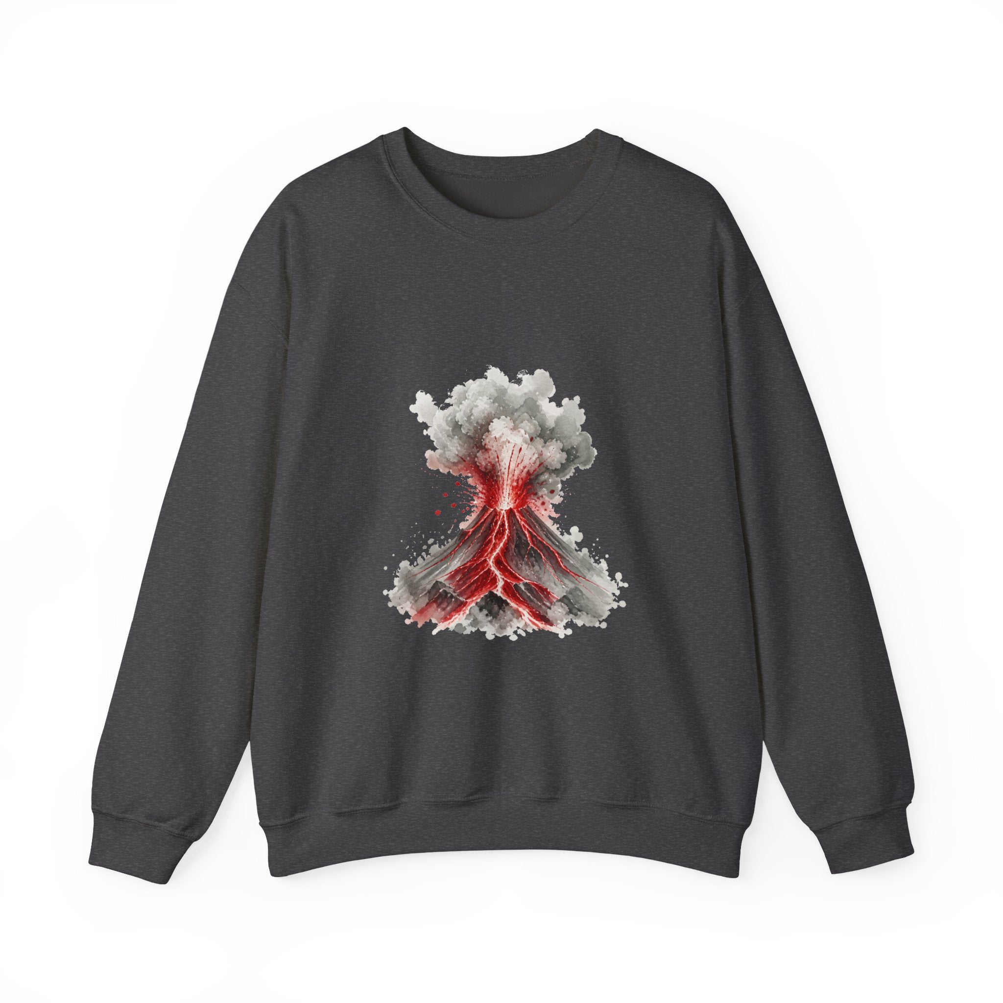 Matching Couple Sweatshirt - Volcano & Glacier Matching Couple Premium Fleece Sweatshirt Watercolor Art His Hers Birthday Gift - Design A