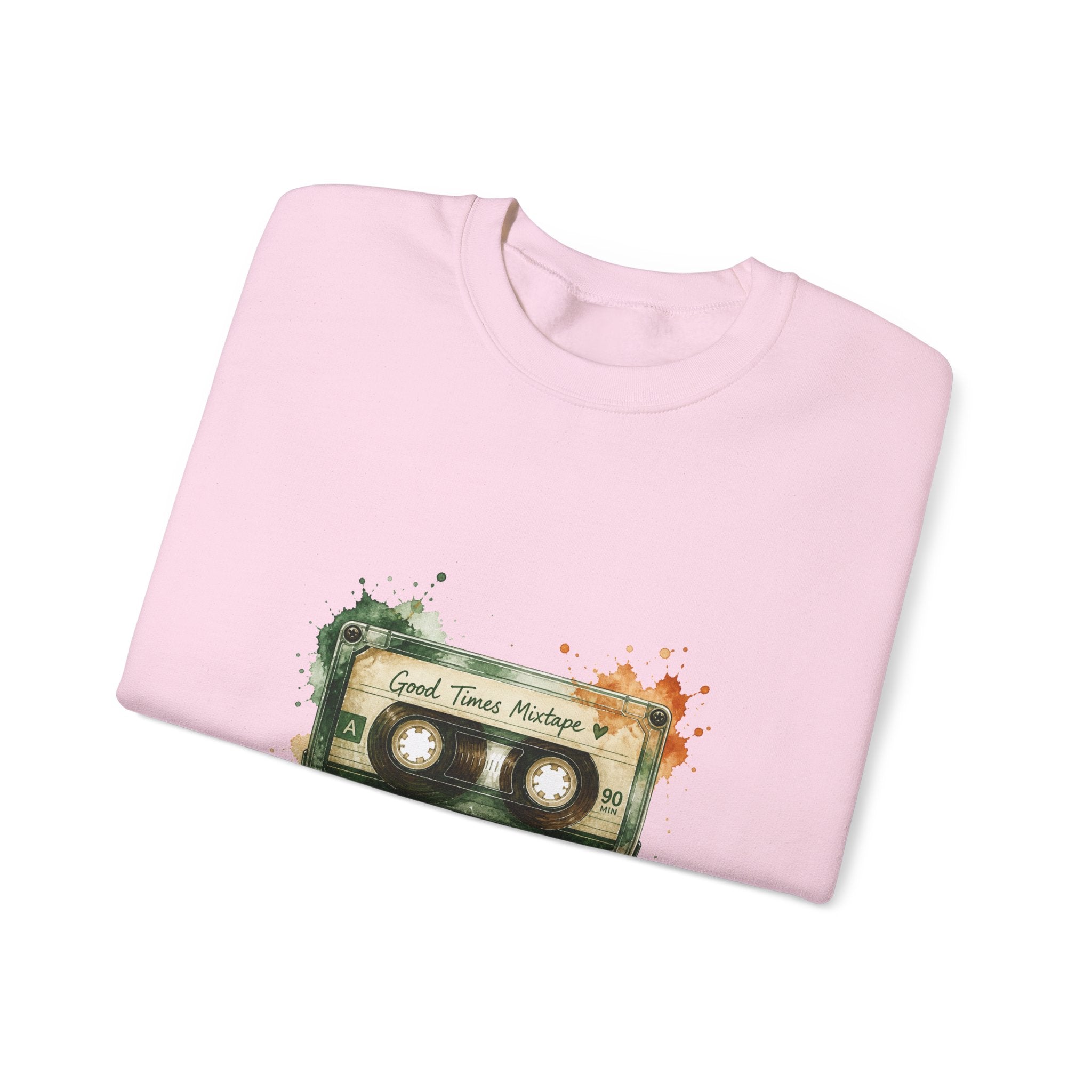 Matching Couple Sweatshirt - Vinyl & Cassette Matching Couple Premium Fleece Sweatshirt Watercolor Art His Hers Birthday Gift - Design B
