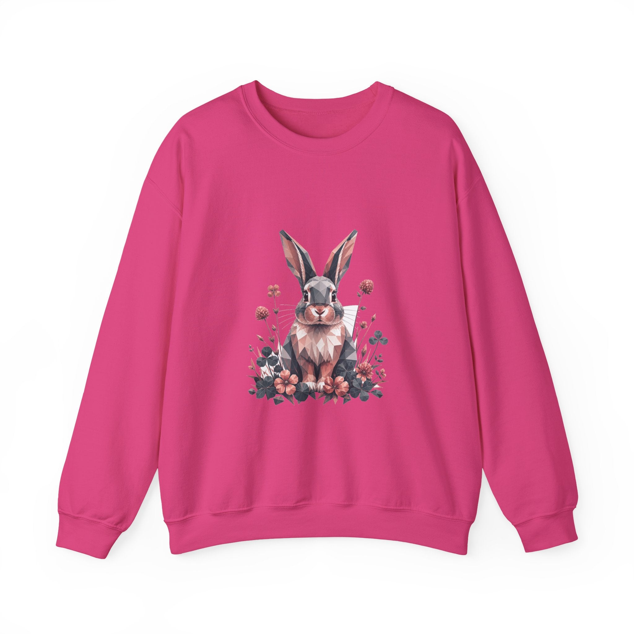 Matching Couple Sweatshirt - Fox & Rabbit Matching Couple Crewneck Sweatshirt Geometric Art His Hers Couple Gift - Design B